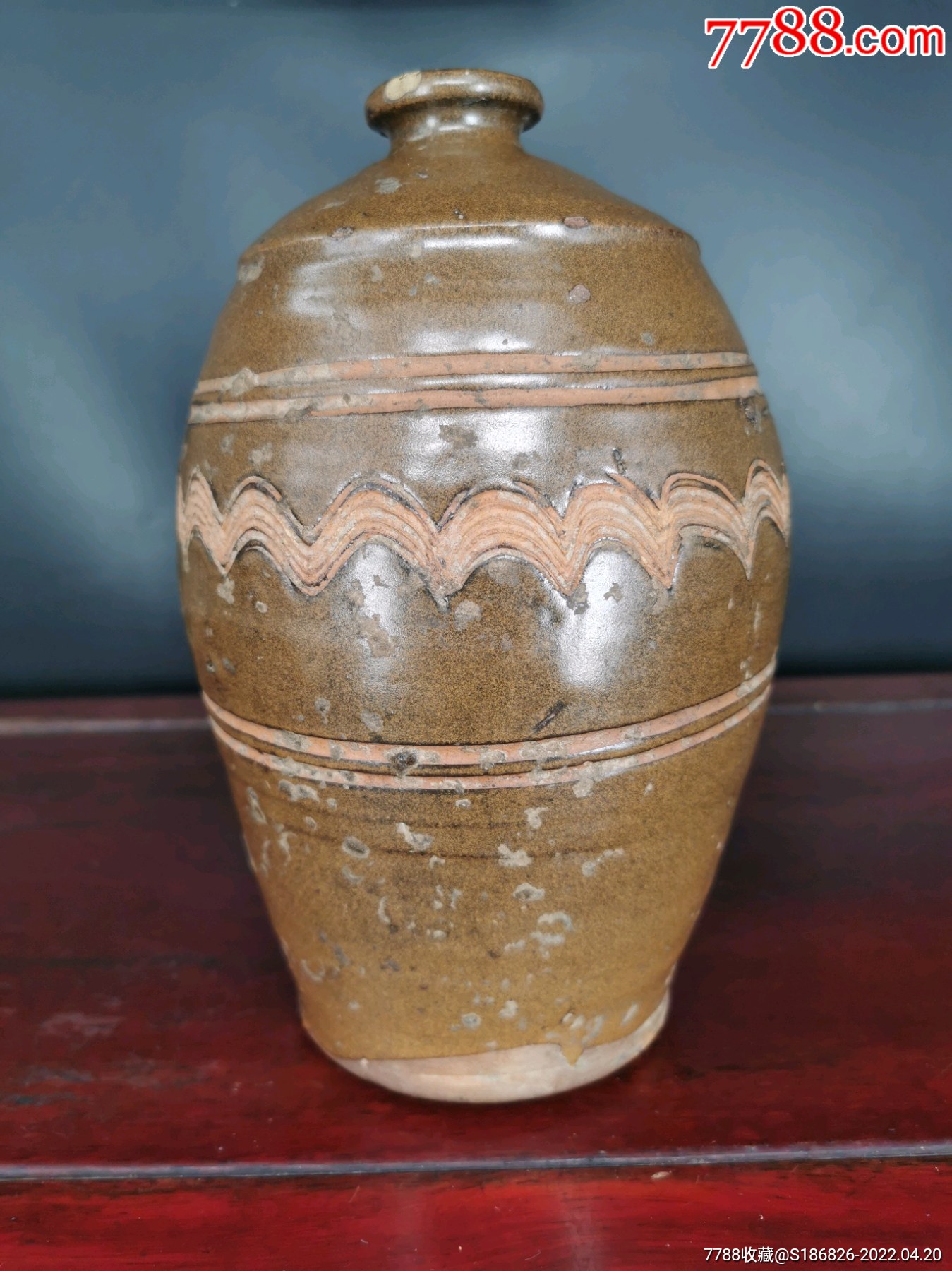 西夏茶叶末釉刻划弦纹水波纹梅瓶不砍价图片和文字都可以放大看包老包