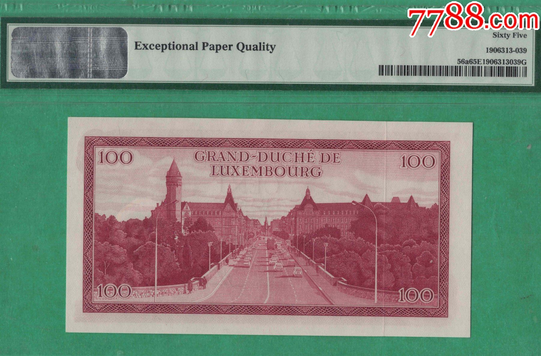 卢森堡1970年100法郎外国纸币e冠实物图unc