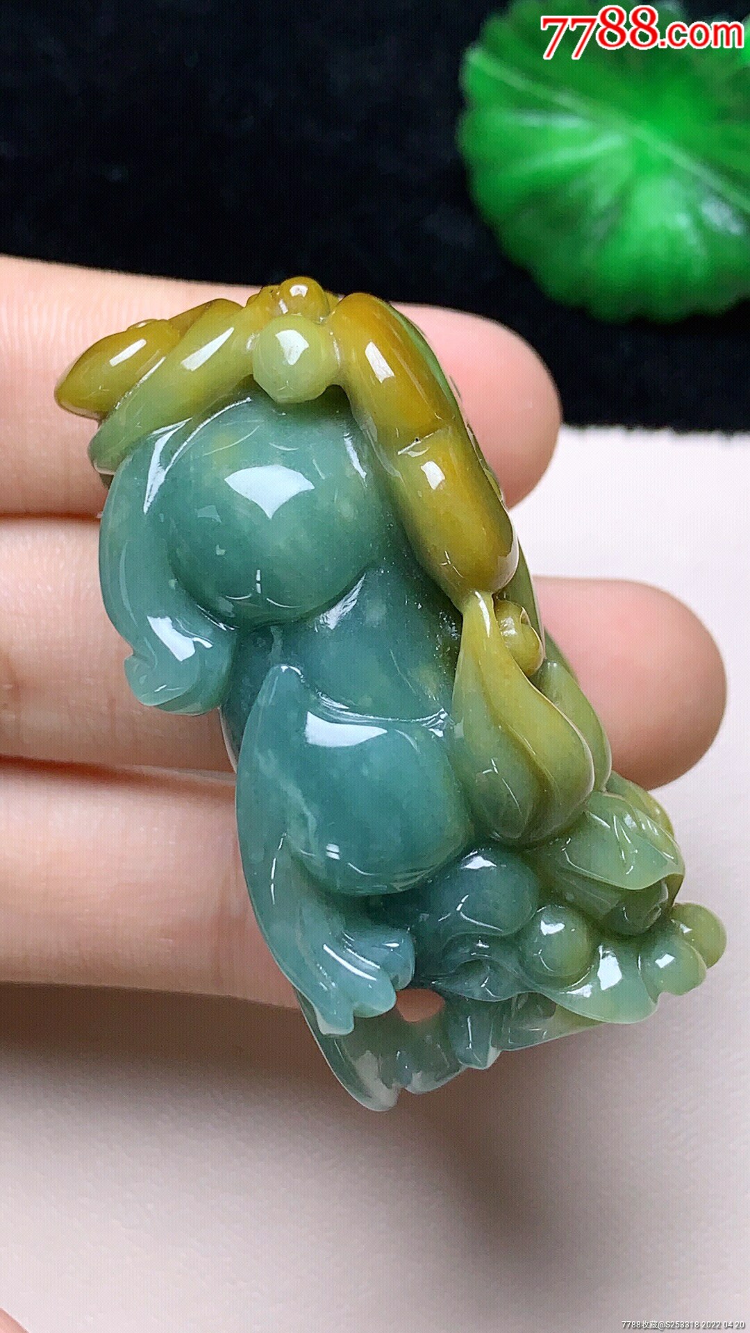 蓝水飘黄翡貔貅a21s10f_翡翠/缅甸玉_第2张_7788字画网