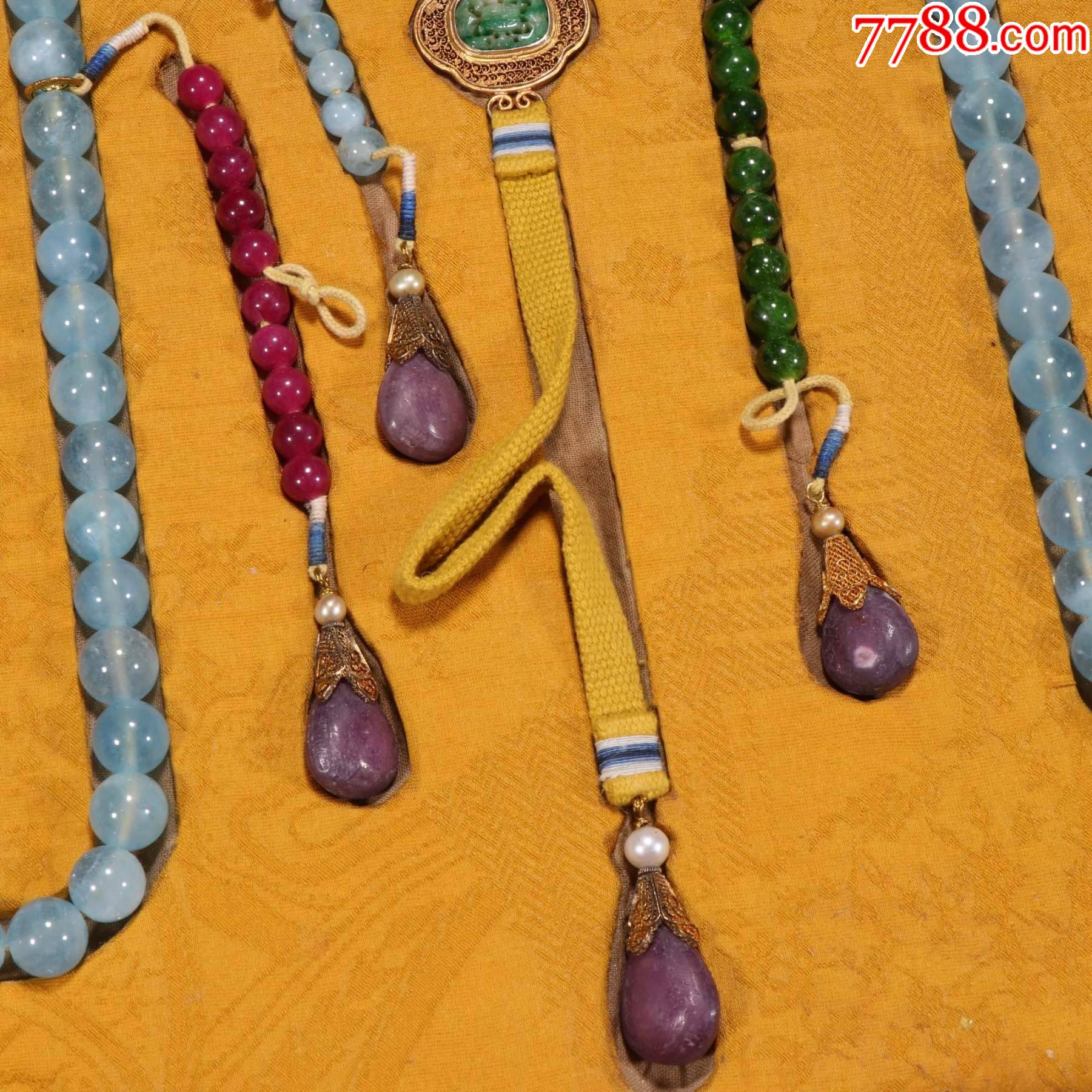 海蓝宝朝珠一盘