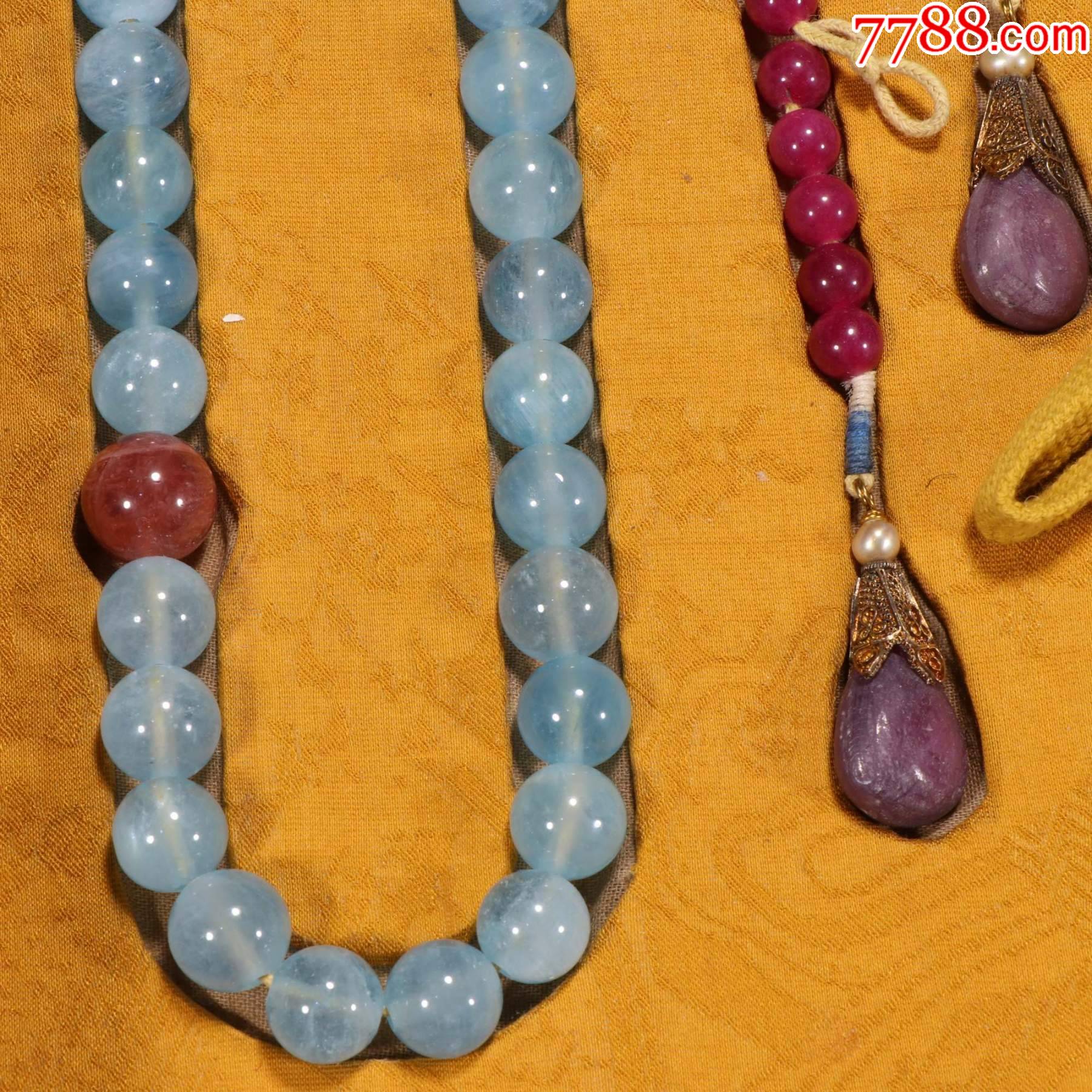 海蓝宝朝珠一盘