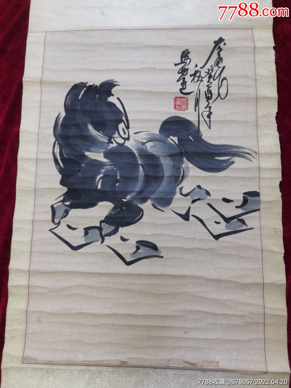 著名画家马达花鸟画原作尺寸6543厘米