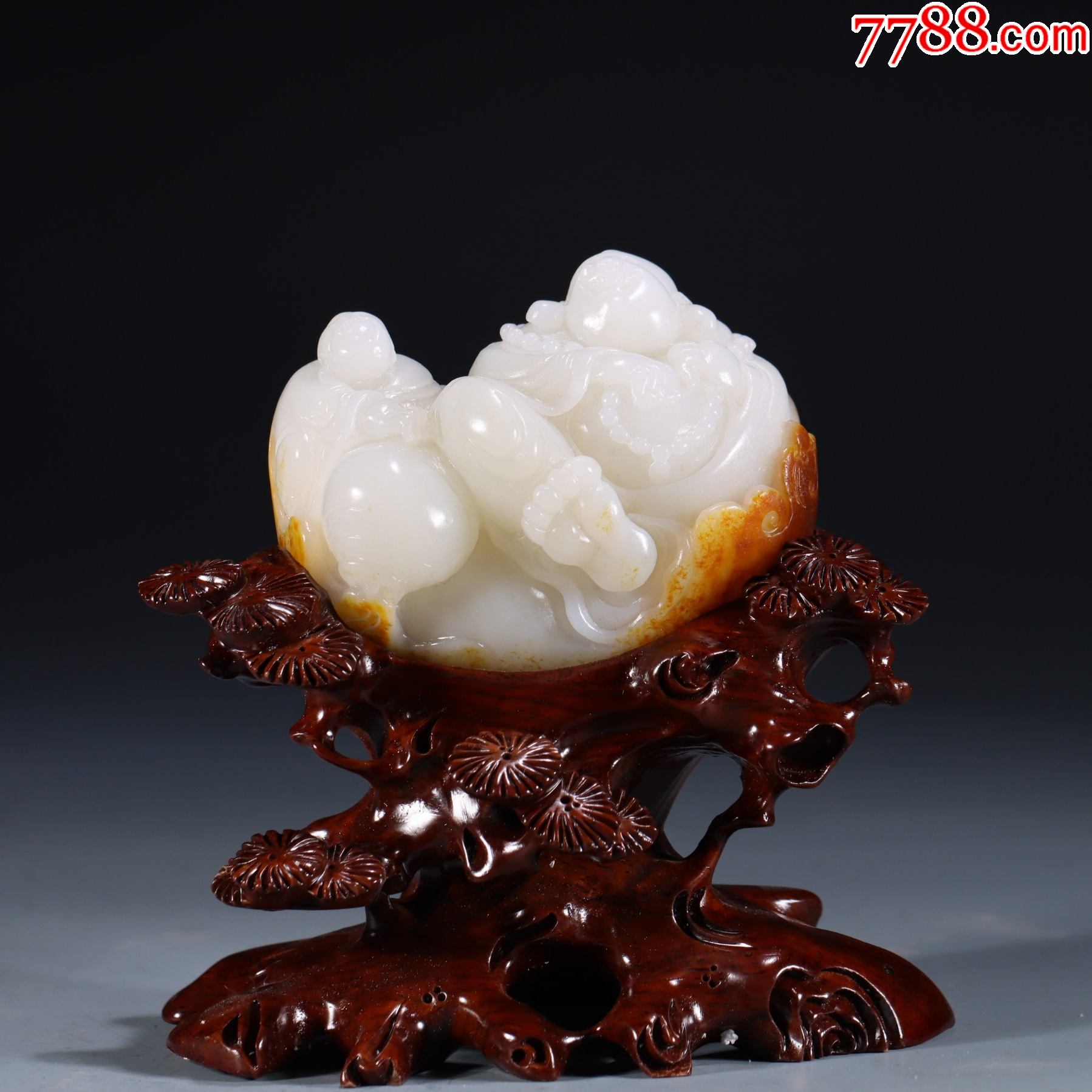 和田玉笑佛摆件