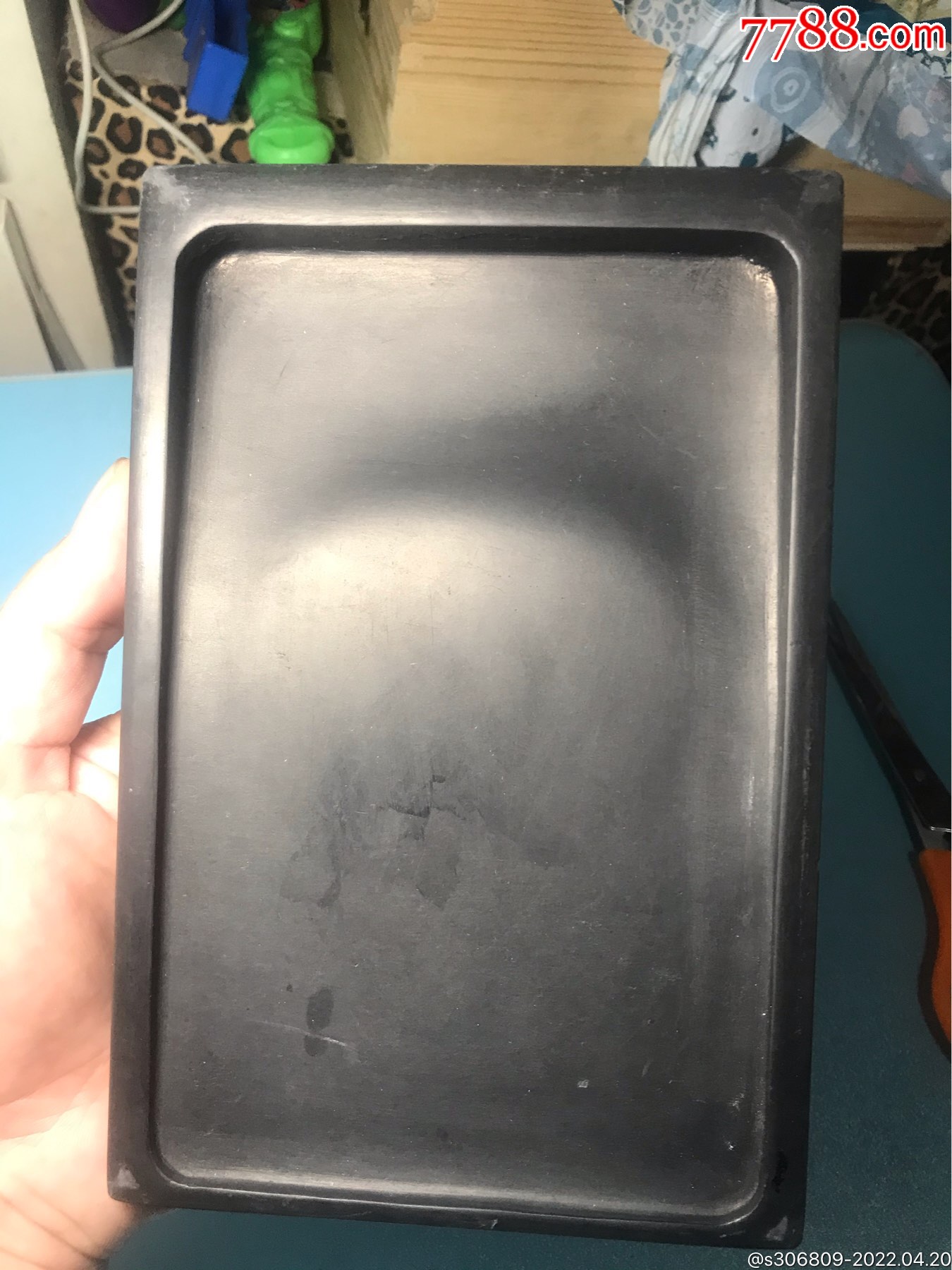 日本回流老玉山罗纹砚