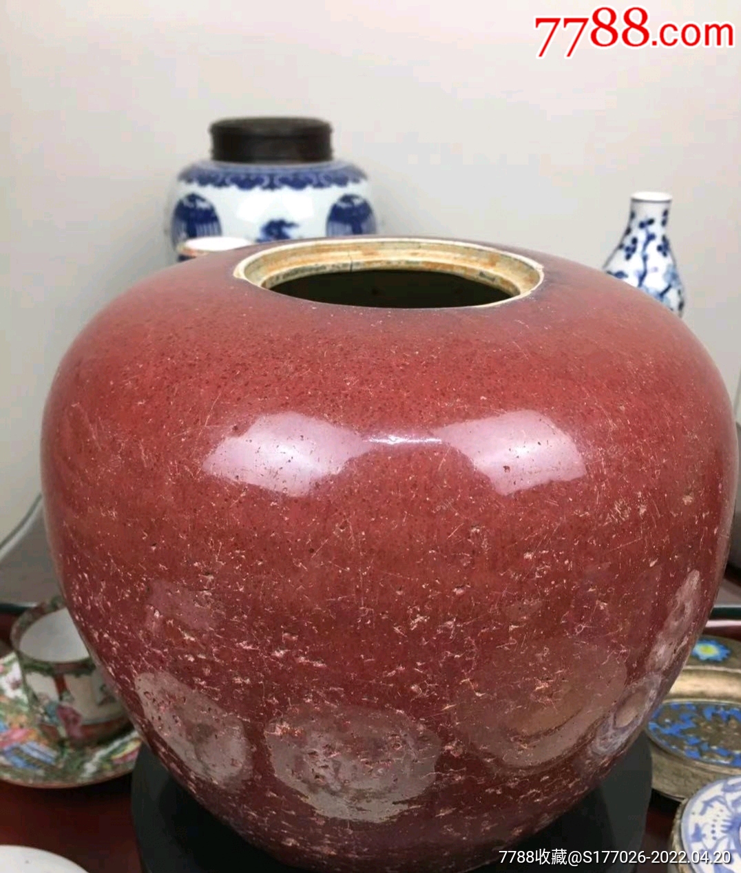 清中期郎窑红西瓜罐全品