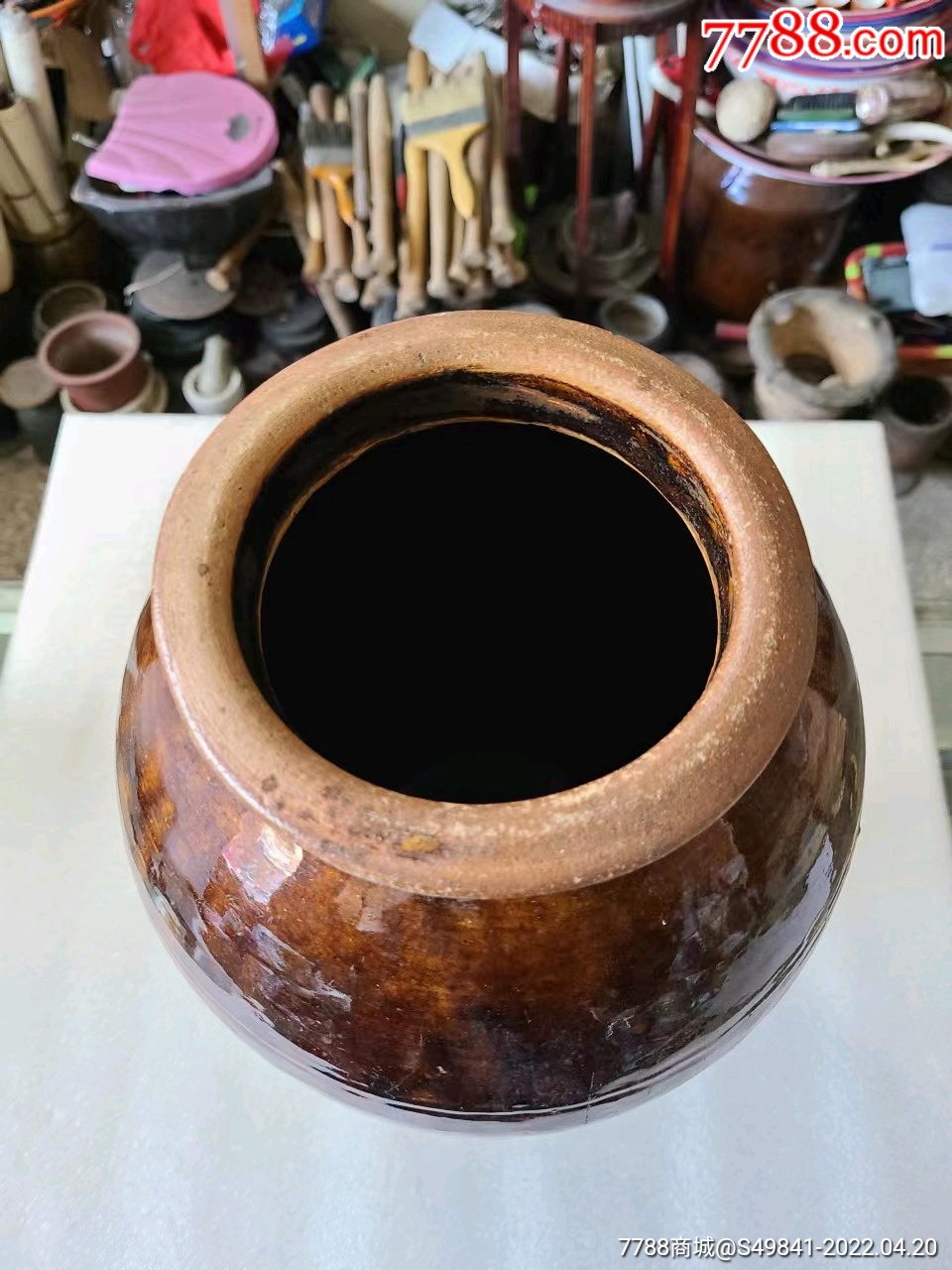 50年代朝鲜高丽趟釉老陶瓷缸