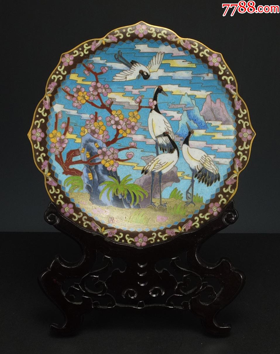 海外回流清代铜胎掐丝珐琅大盘