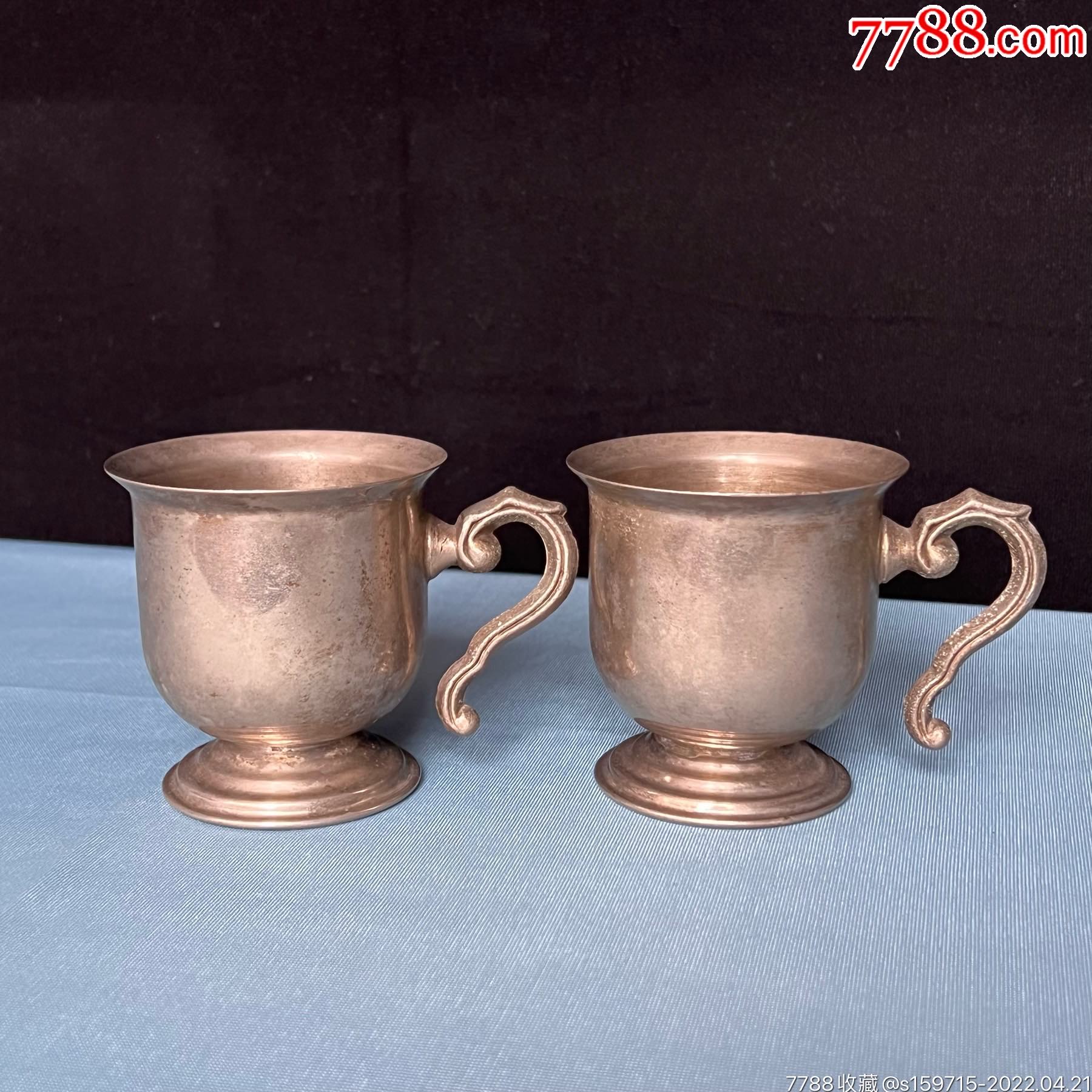 民国铜杯一对