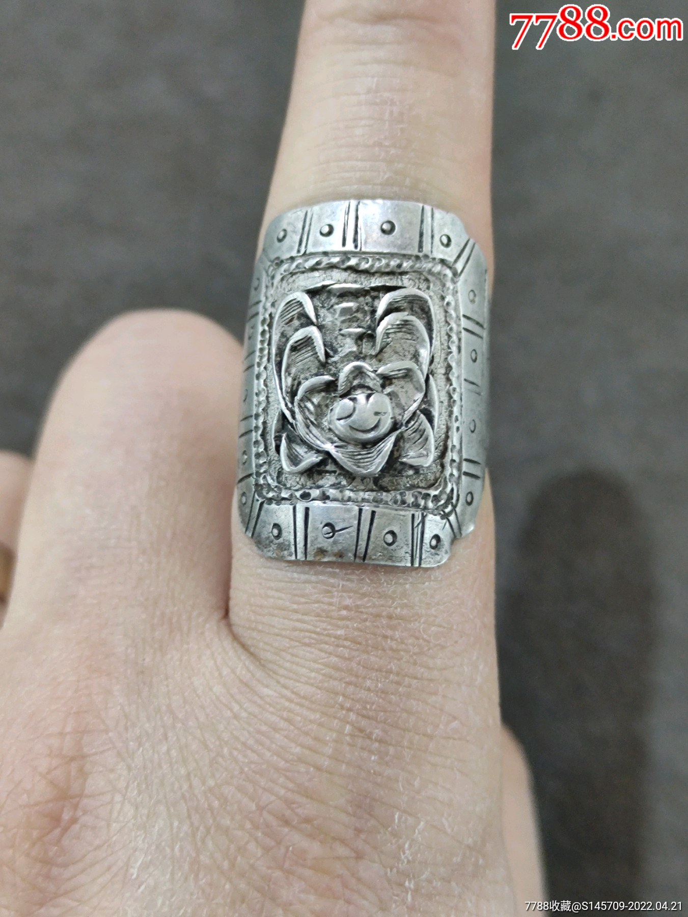 清代老银戒指喜欢的朋友不要错过细节如图_银戒指_作品欣赏_收藏价值