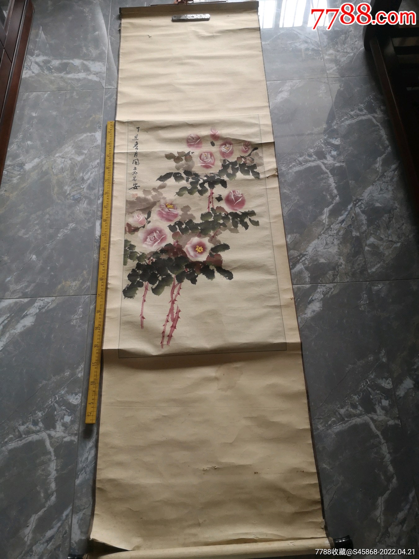 旧裱罗国士先生早期月季作品