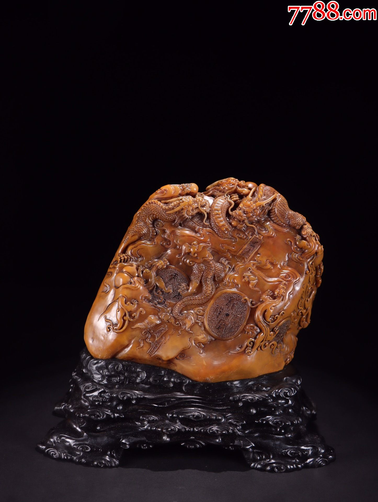 藏家让藏,寿山田黄石群龙遨游大摆件-价格:37000元-se86648659-寿山石