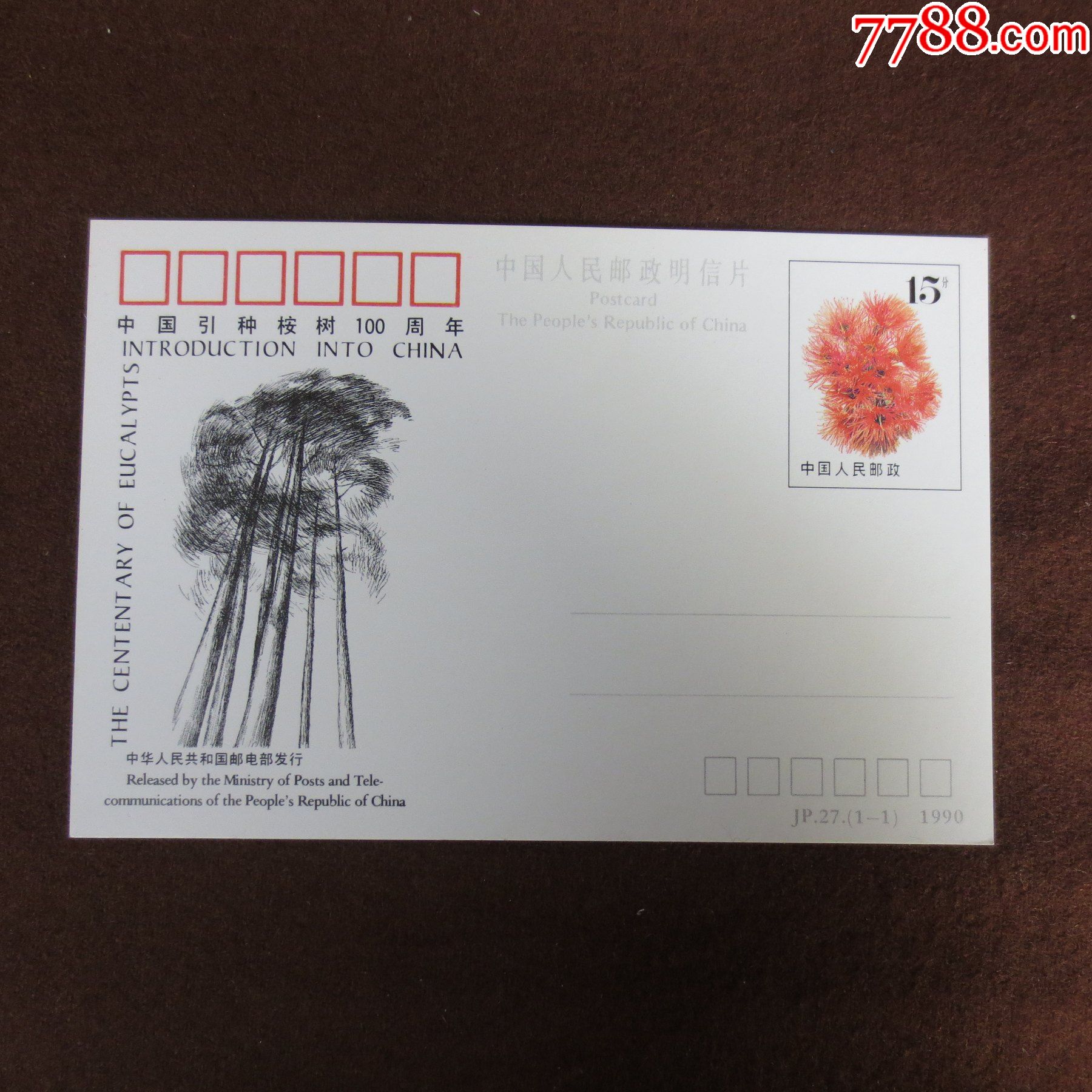 邮政明信片jp27中国引种桉树100周年