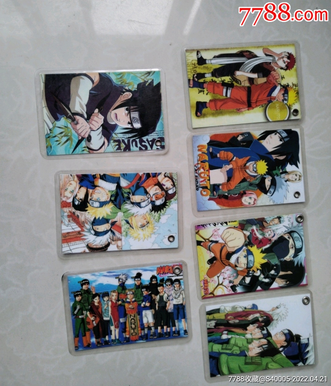 naruto火影忍者卡7张双面过塑卡