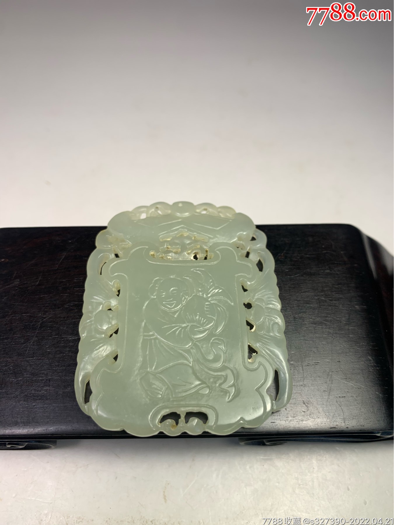 老玉和田玉明清童子祝寿玉佩