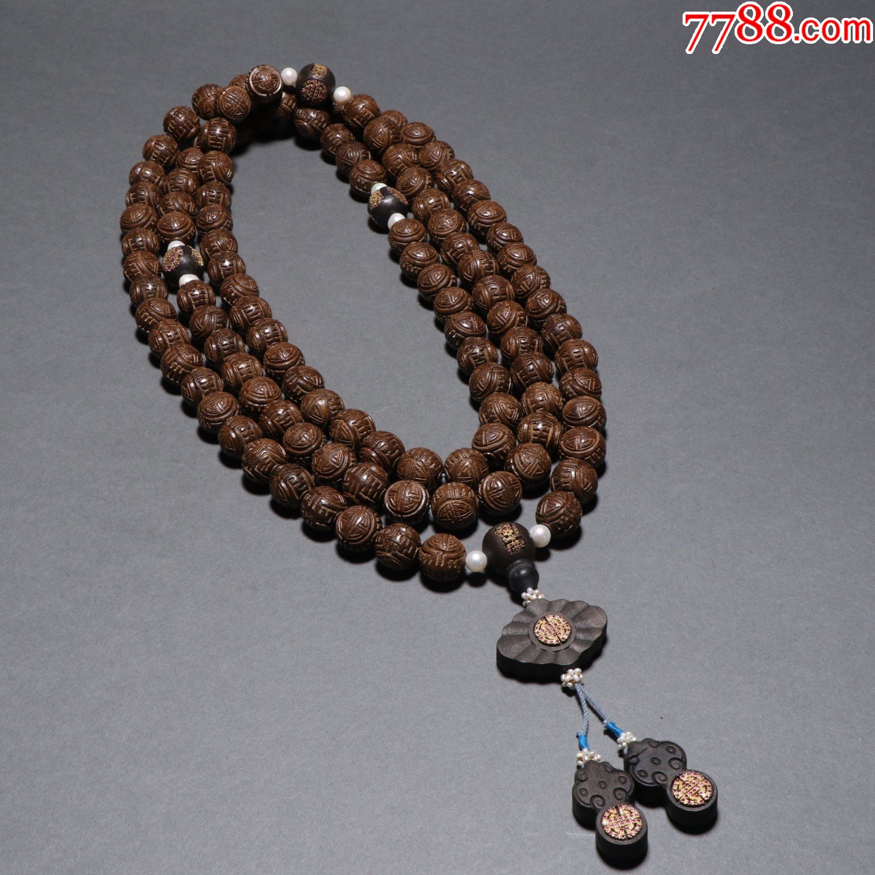 旧藏沉香寿字纹108佛珠