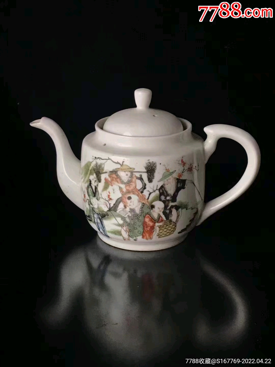 清末民国时期大名家余钊人物故事执壶一把