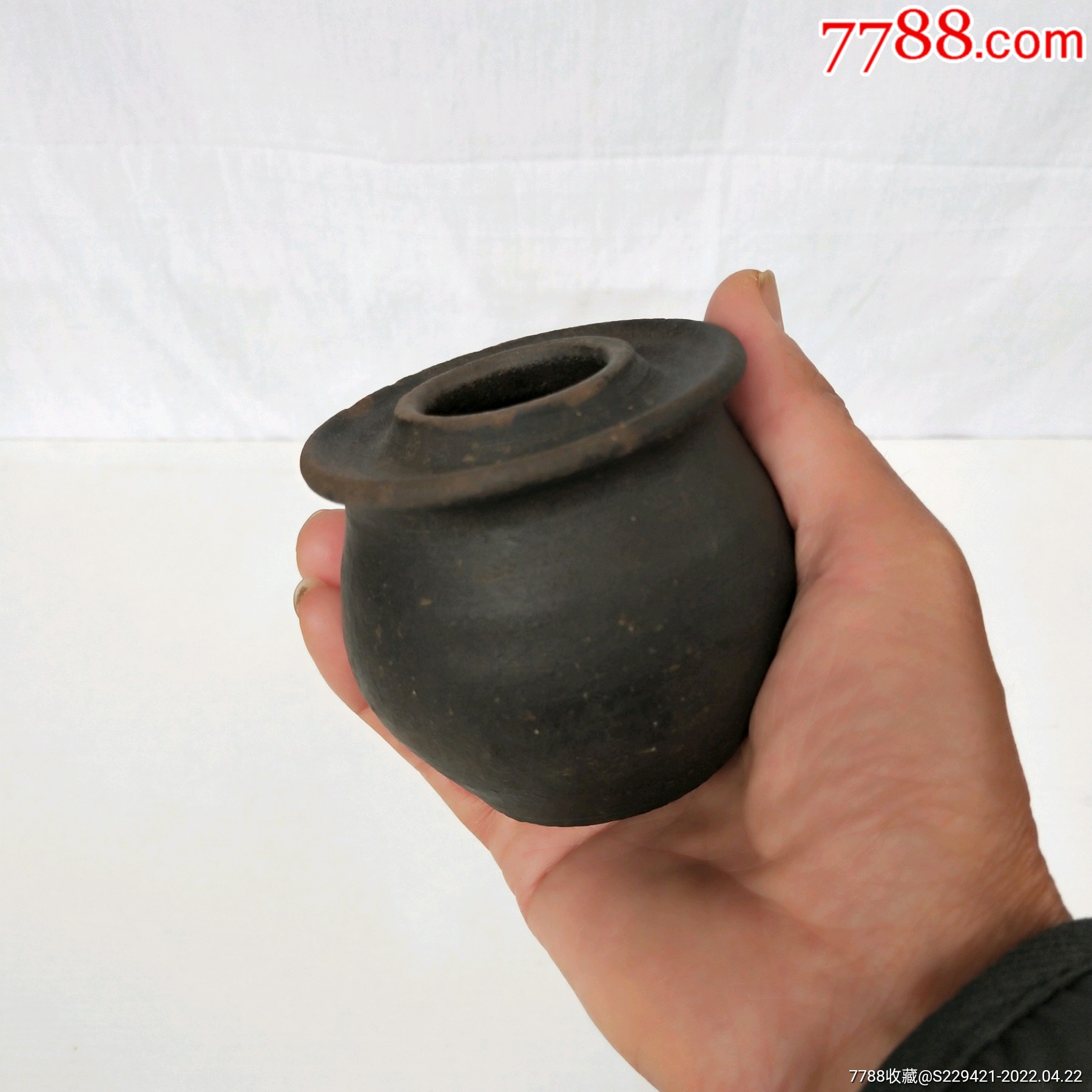 民国烟具烟膏罐手工陶罐儿花椒粉坛儿收纳密封罐