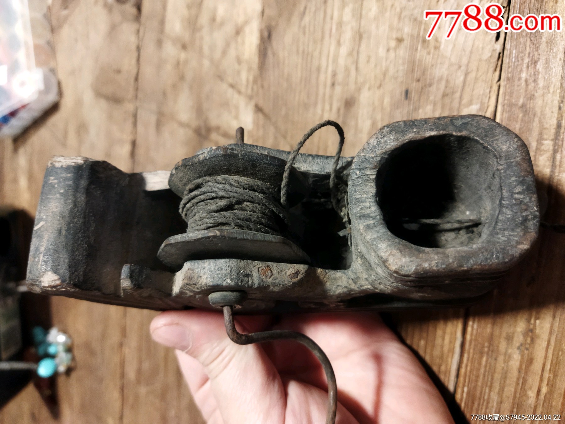 清代徽州木匠手工工具墨斗14645cm