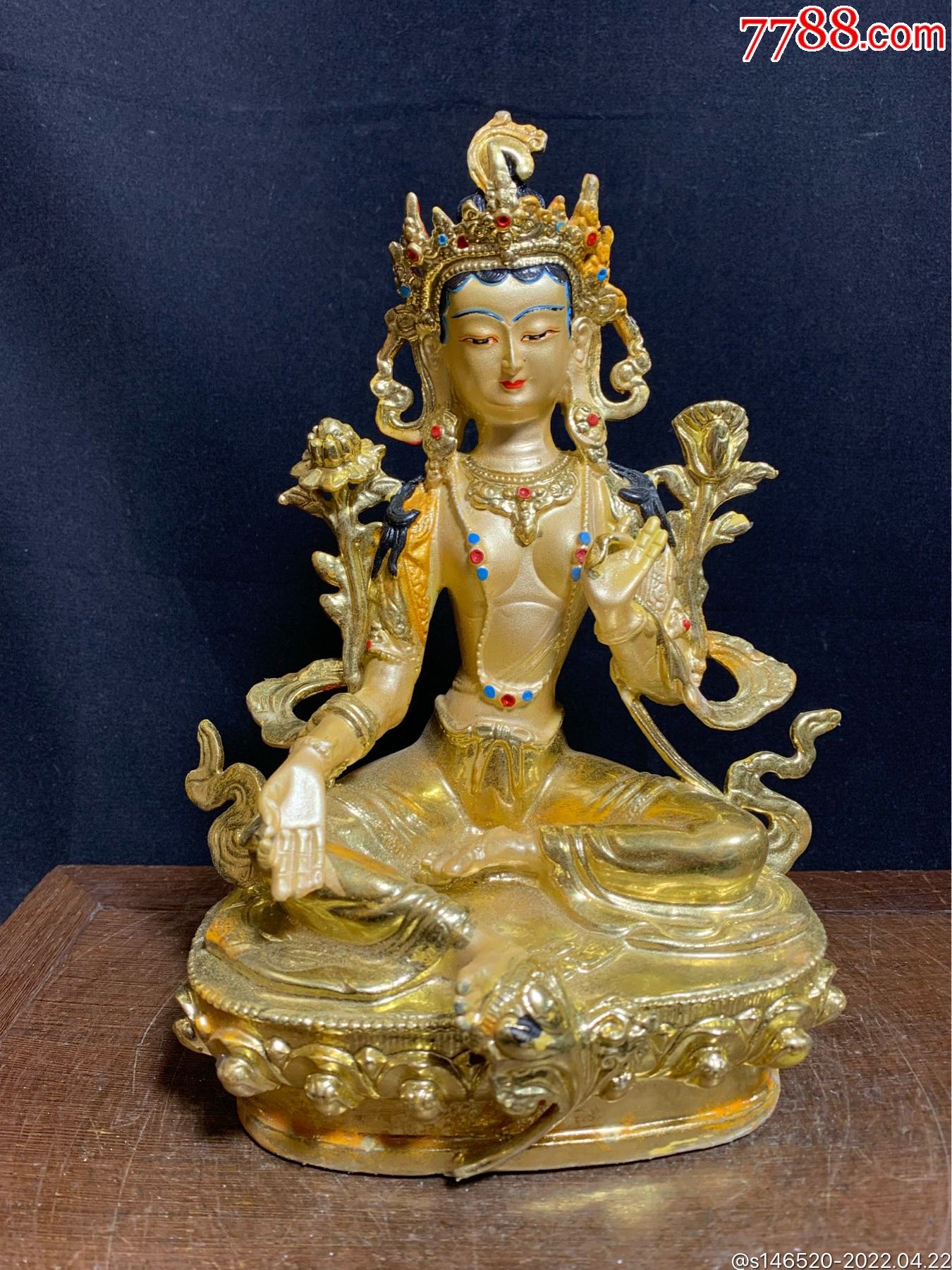 绿度母法像老铜佛