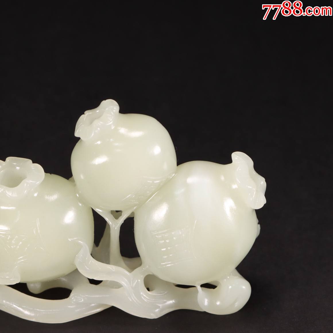旧藏和田玉子孙满堂石榴摆件a84s76f