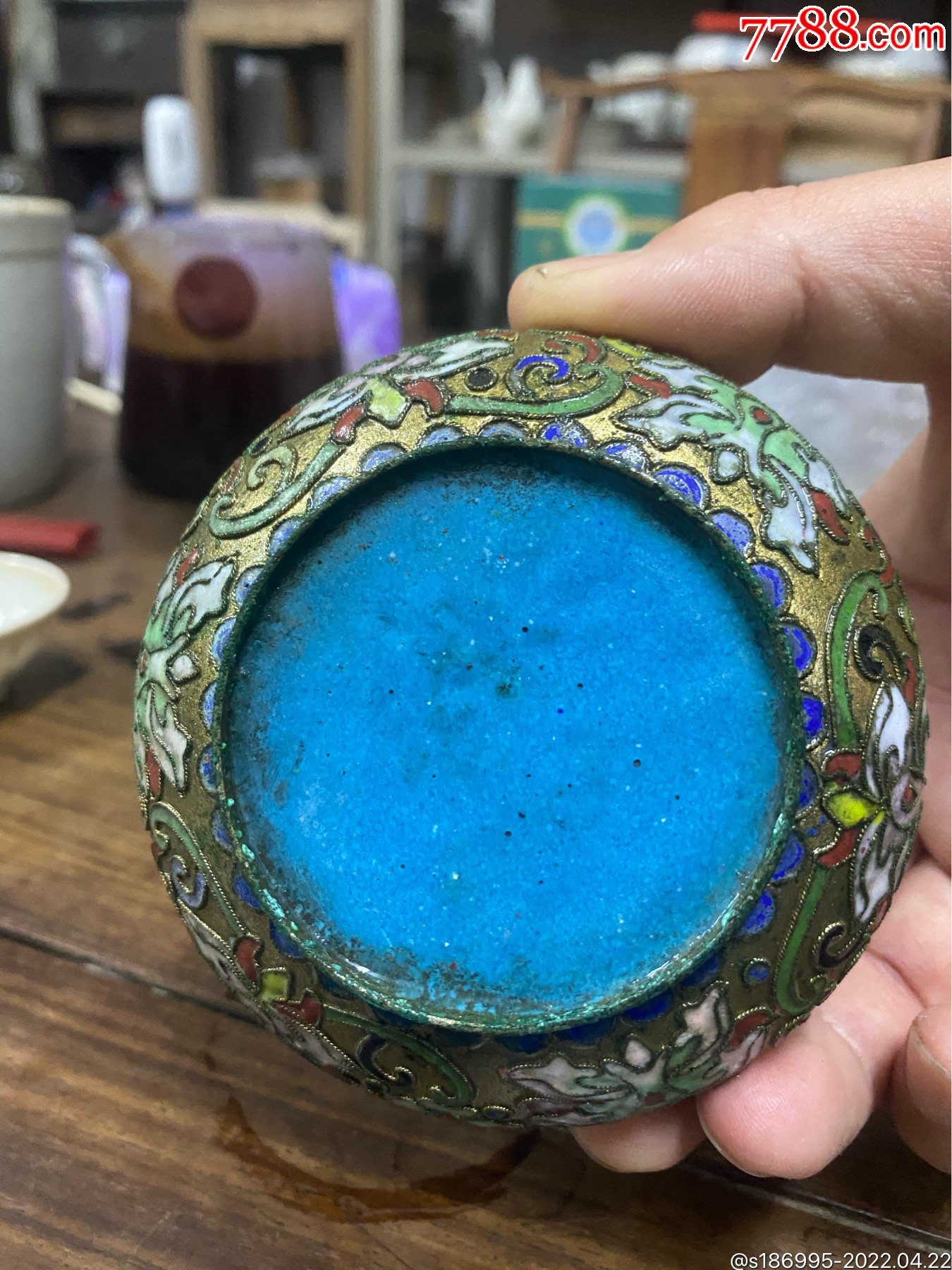 五六十年代景泰蓝烟灰缸全美品