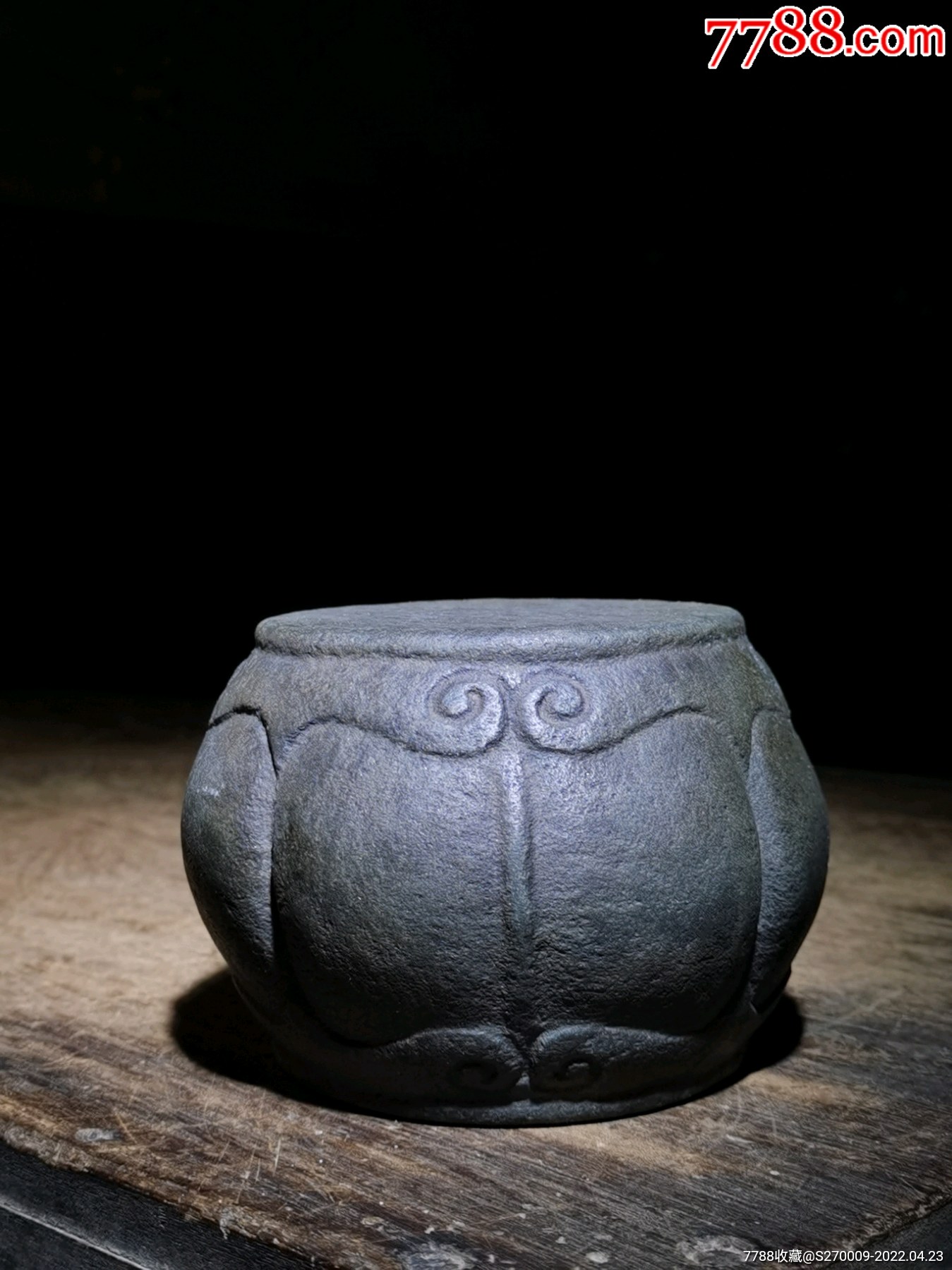 青石石权石鼓茶宠茶文化案台摆件木雕文房把玩件