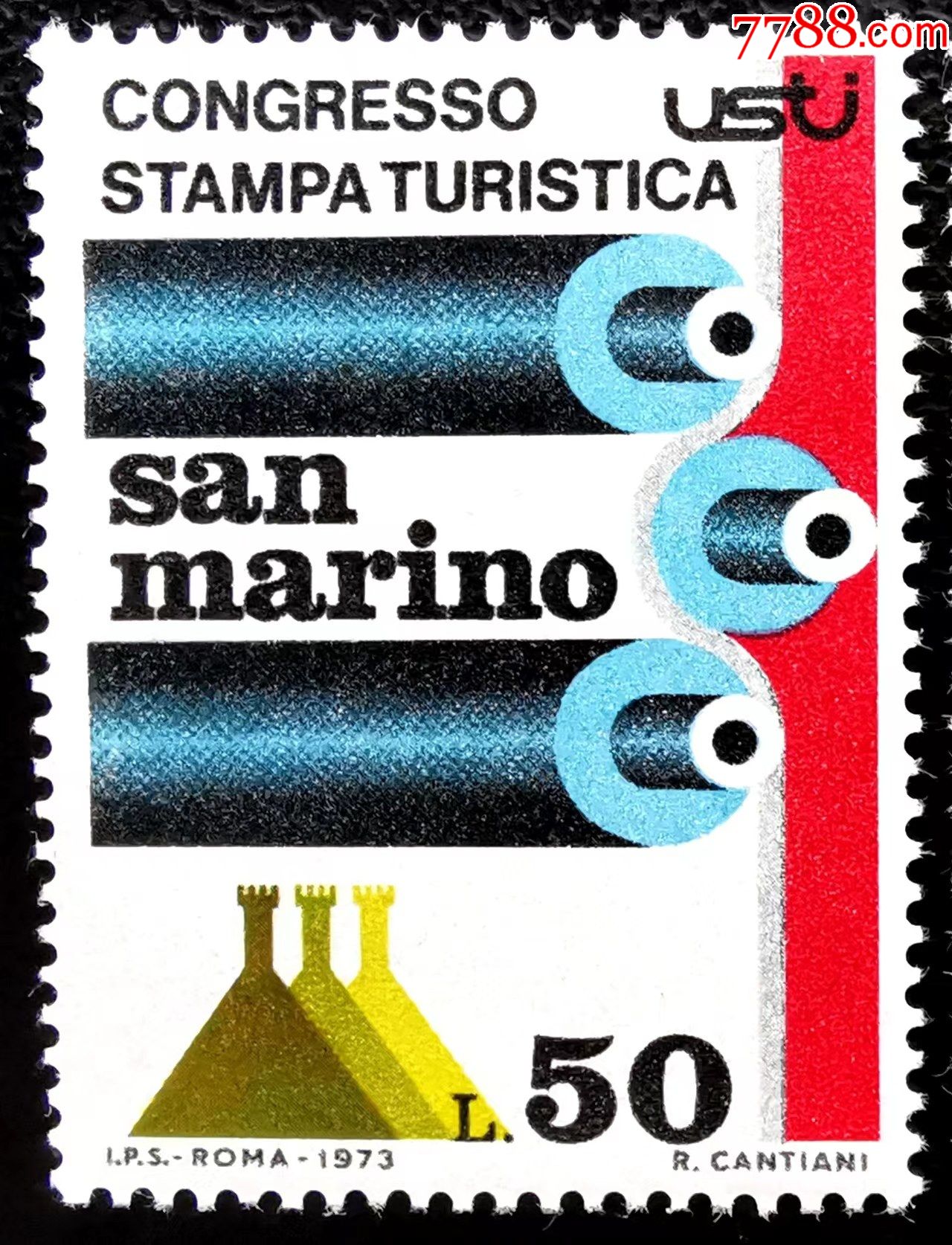 圣马力诺1973年邮票旅游新闻大会1全新