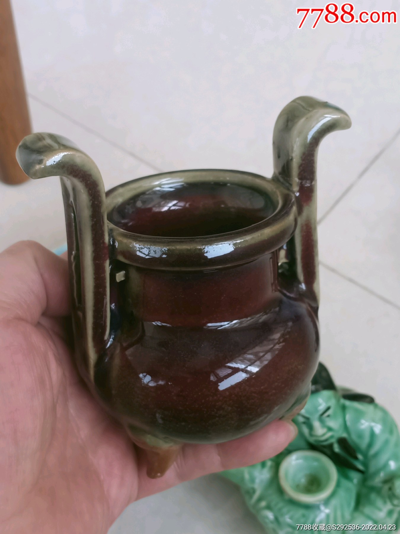 钧瓷二厂牛血红夹板炉