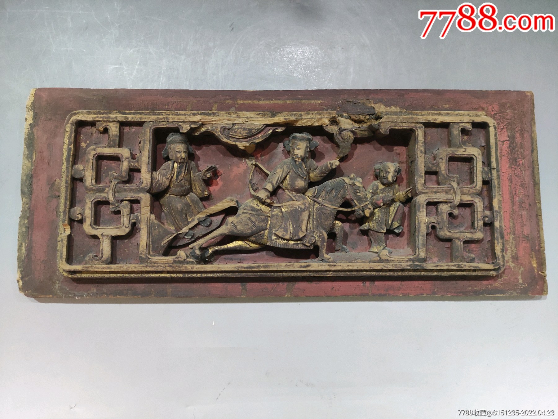 清代人物花板可装裱挂起来人物故事生动喜欢的不要错过细节如图_木雕