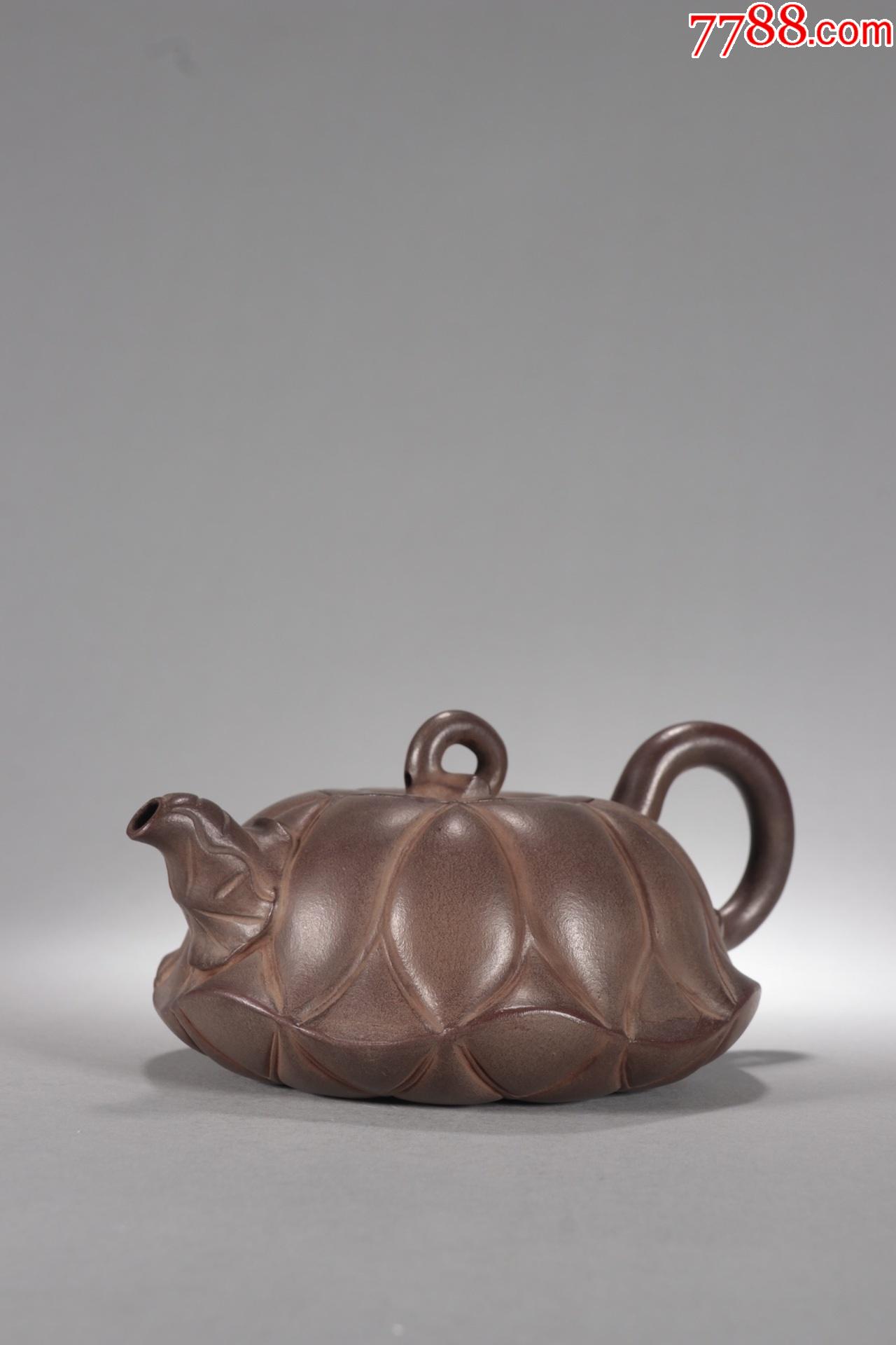 紫砂莲花形茶壶