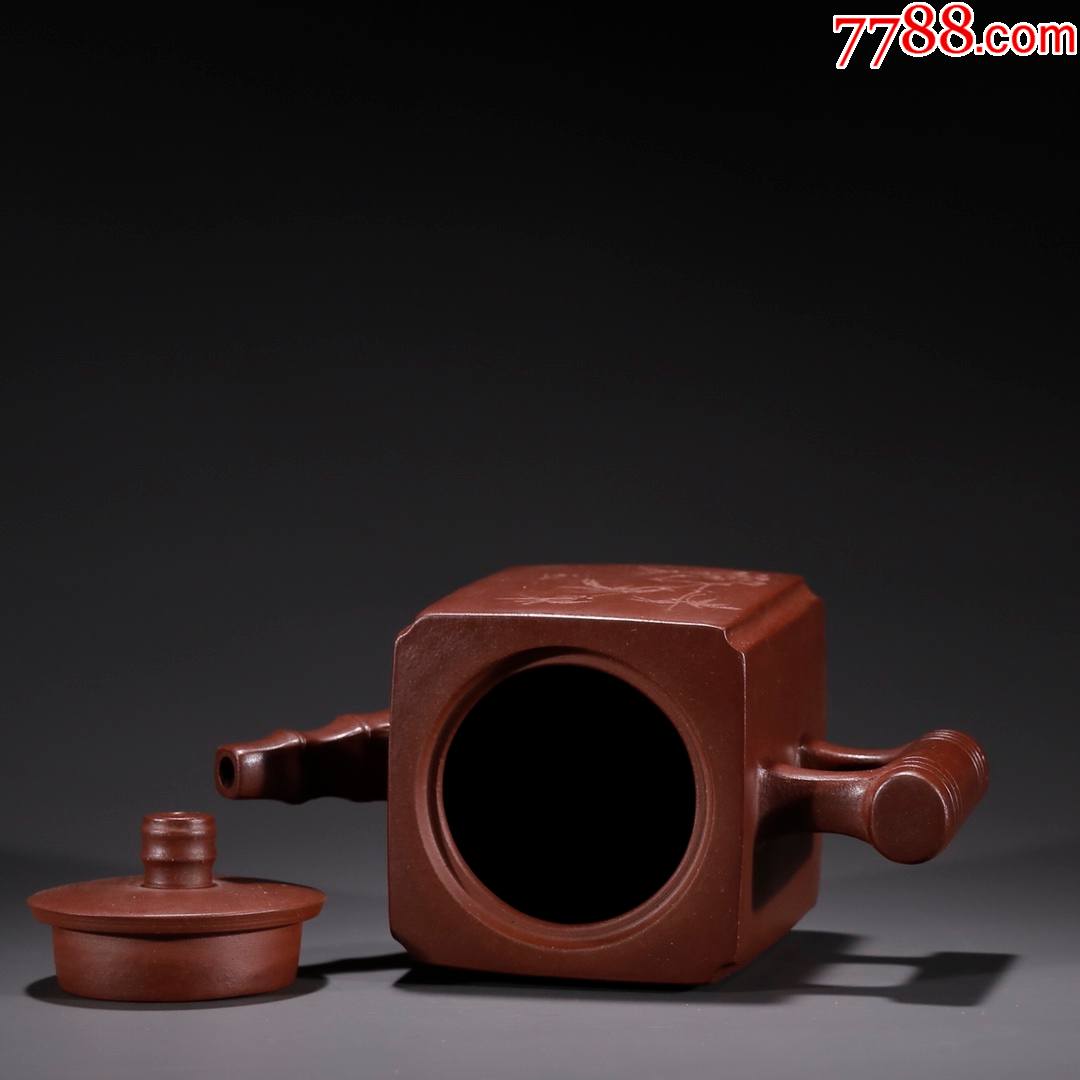 储建飞款紫砂竹节纹茶壶