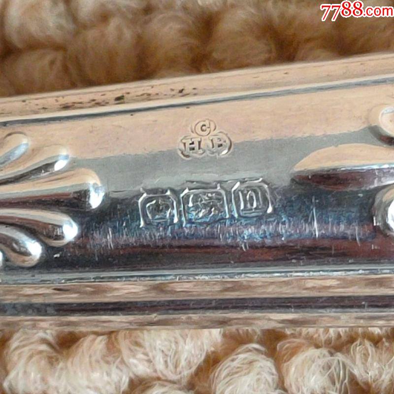 西洋古董20世纪早期英国走狮银标纯银放大镜民俗老物件鉴定工具