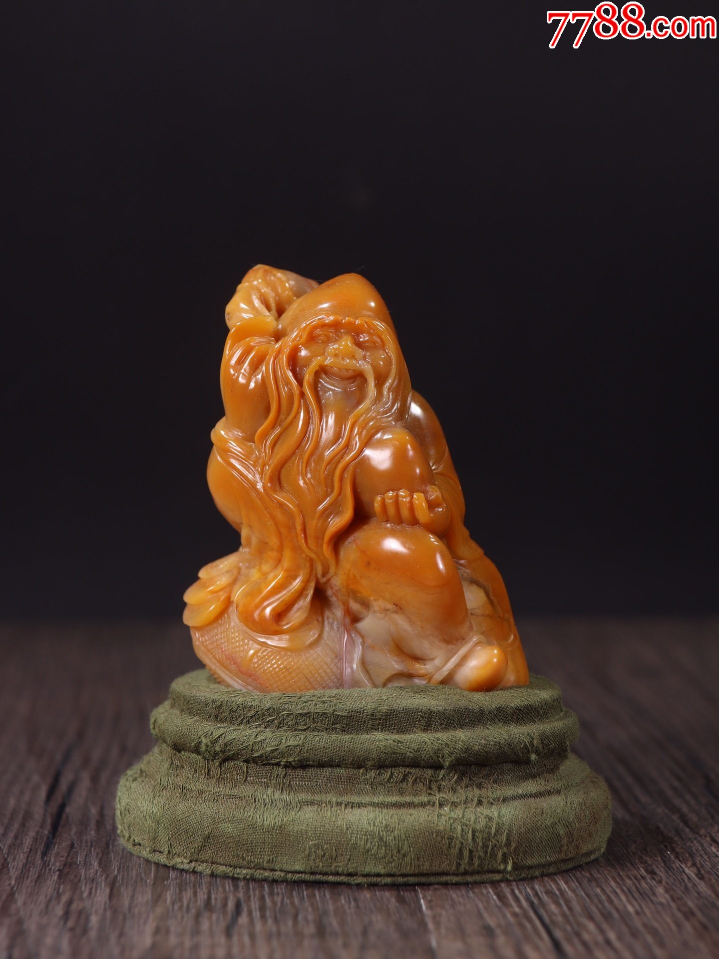 旧藏寿山田黄石寿星献寿摆件a21s48f