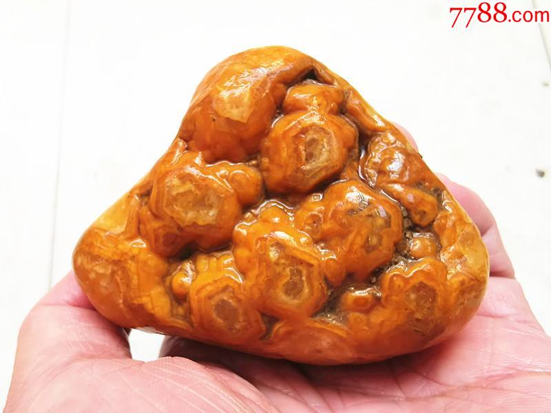 "蜂窝"黄蜡石(339)_黄蜡石/蜡石_第1张_7788印章收藏