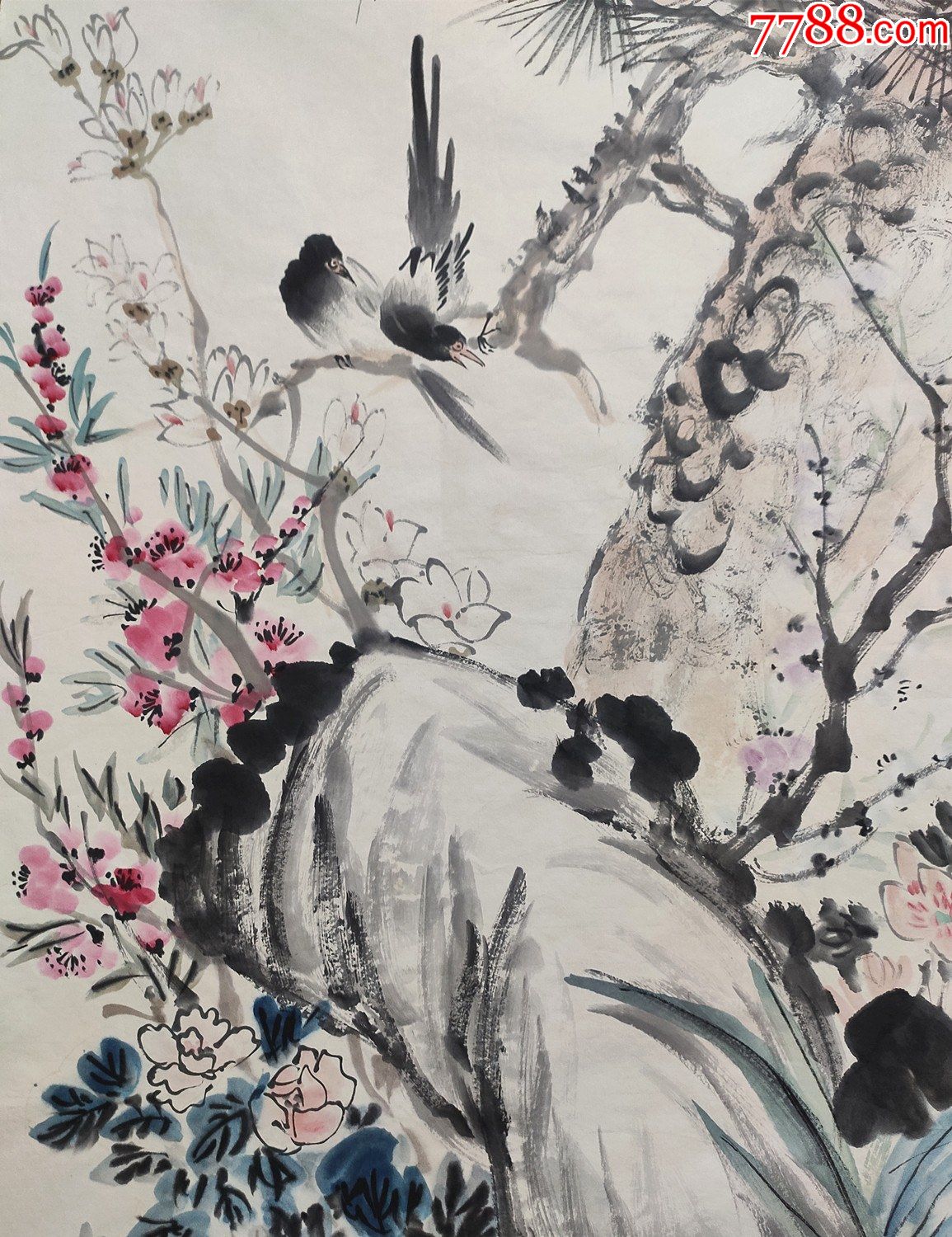 汪慎生王雪涛陈半丁合作花鸟