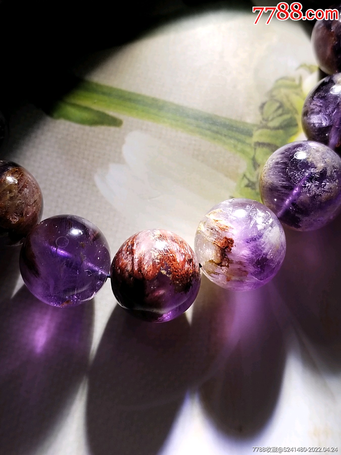 紫钛晶紫幽灵聚宝盆珠手串