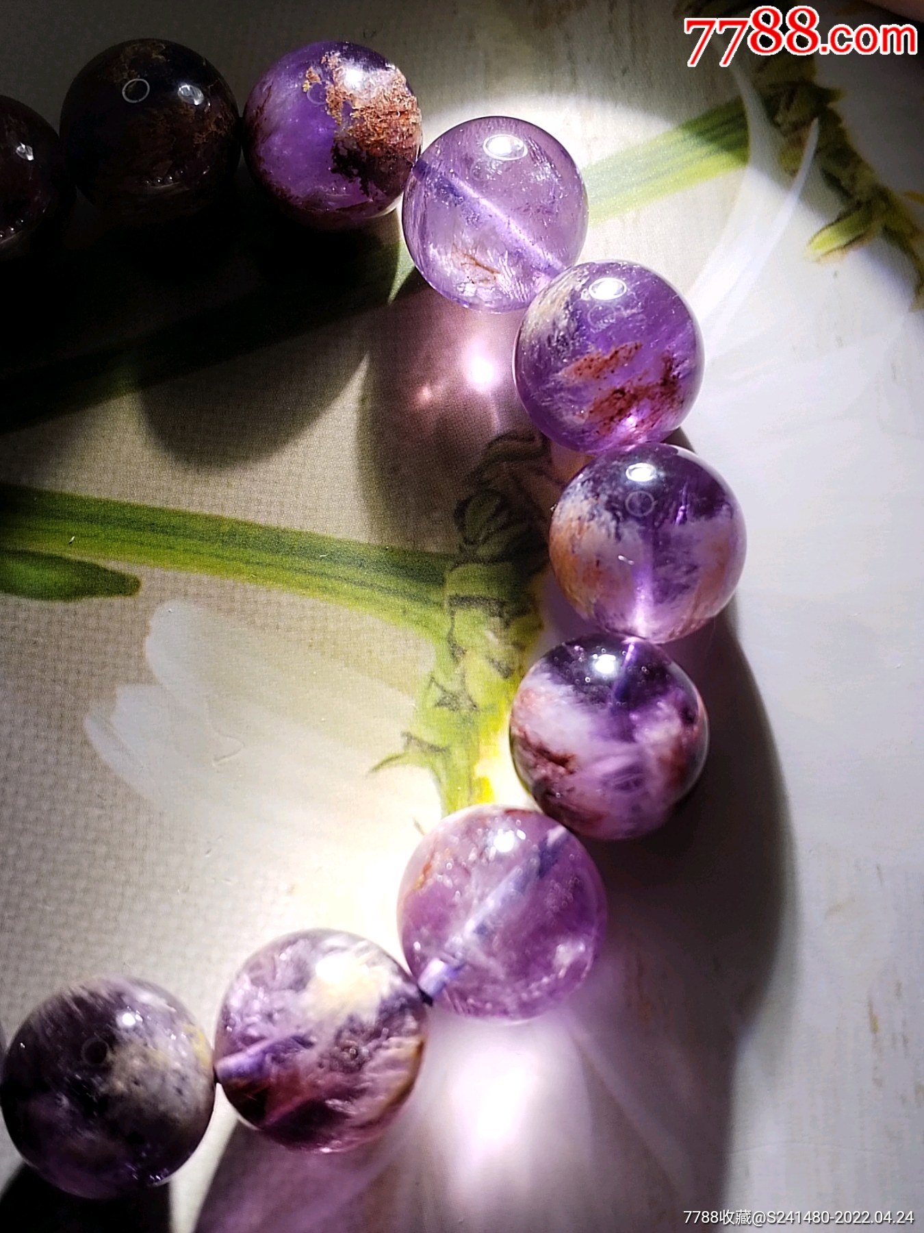 紫钛晶紫幽灵聚宝盆珠手串