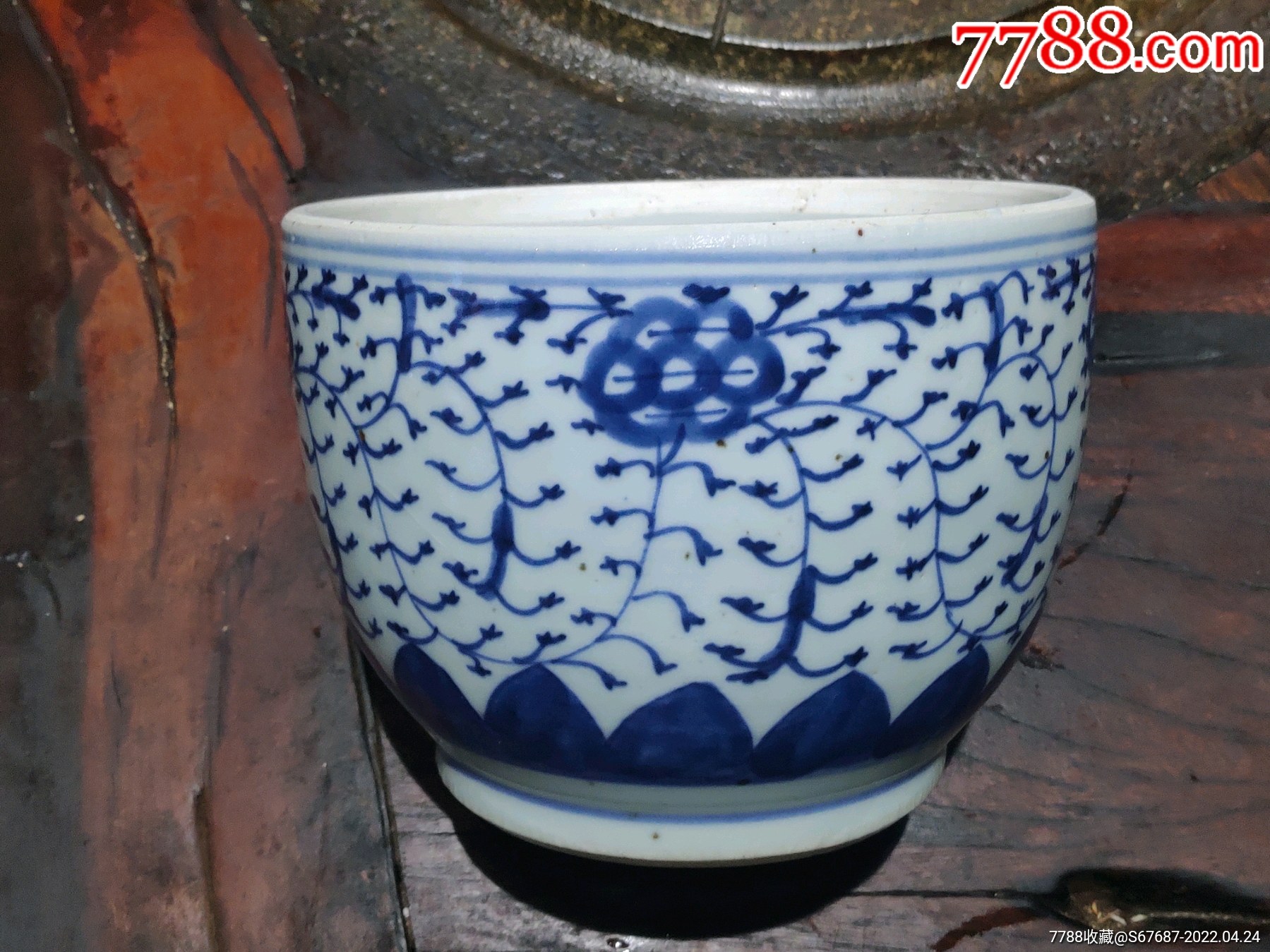 清中期缠枝莲青花缸_价格188元_第1张_7788收藏__收藏热线