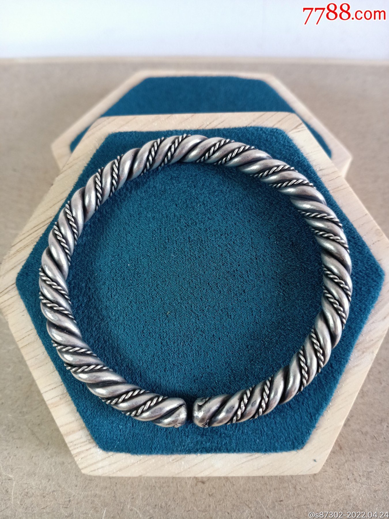 麻花银手镯全新