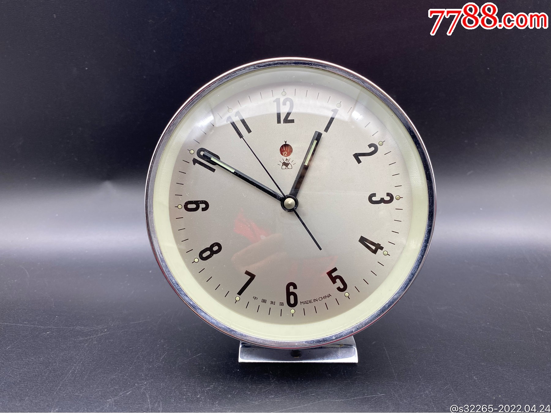 80年代金鸡牌机械老闹钟全铜机芯走闹正常