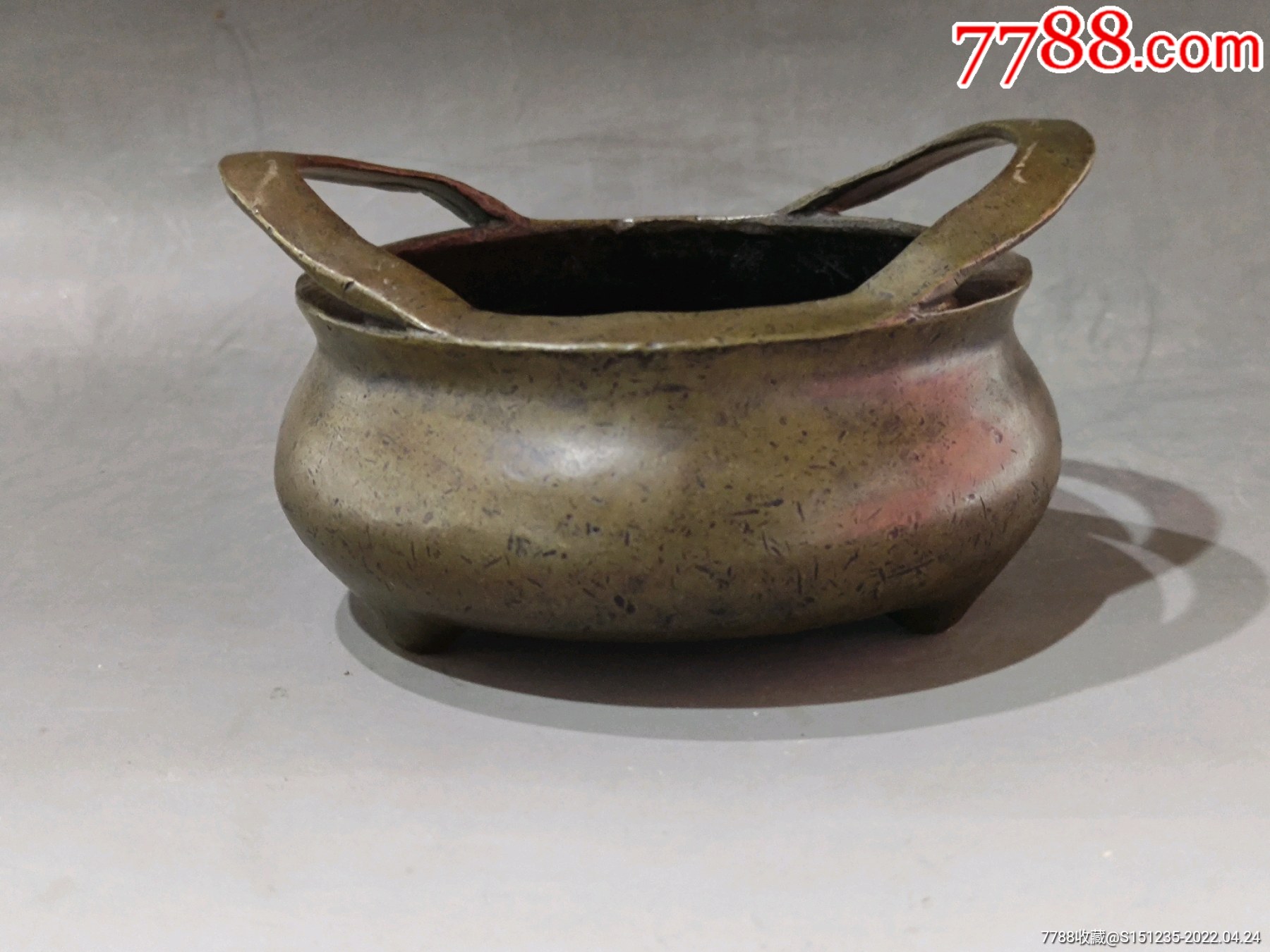 68099晚清民国铜火炉提手惜残喜欢的不