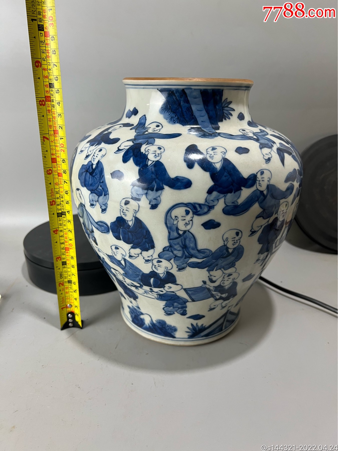 光绪小康青花百子罐全品无损-价格:3500元-se86711285-青花瓷-零售