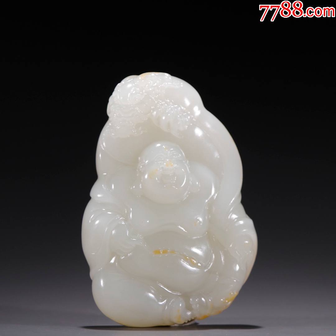 和田玉籽料弥勒佛挂件wa21s48f