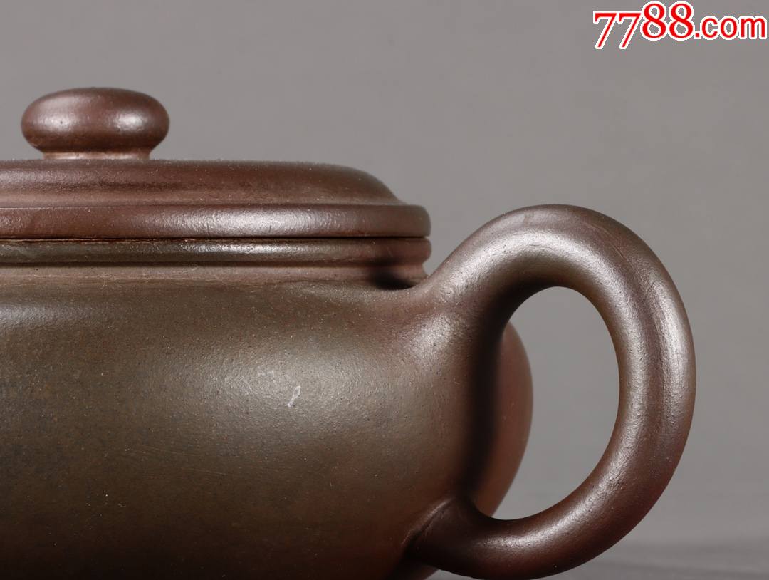 近现顾景舟代窑变扁腹紫砂壶