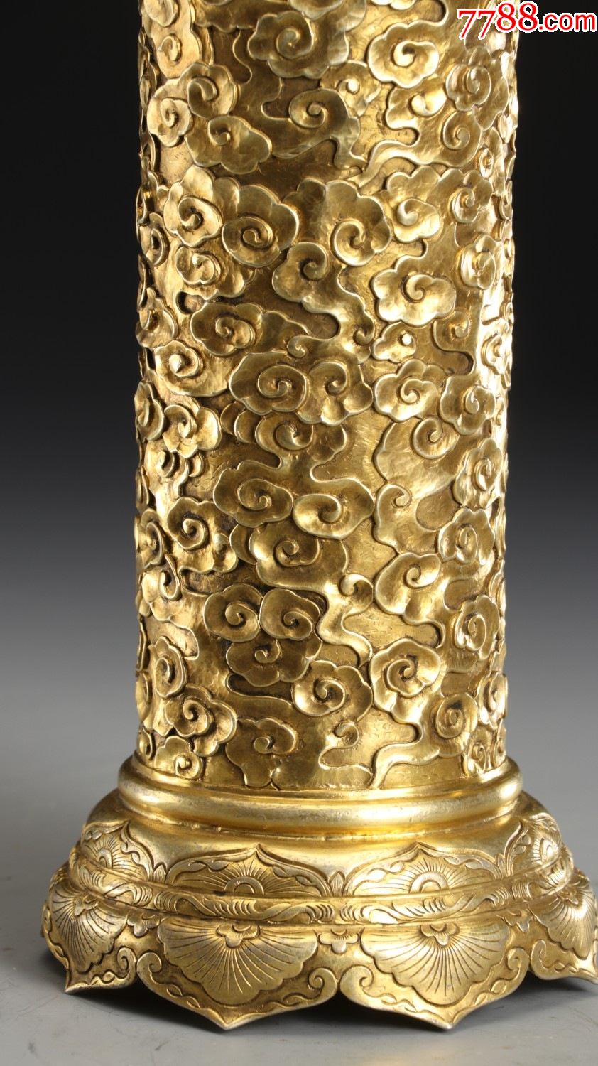 铜鎏金云纹香筒