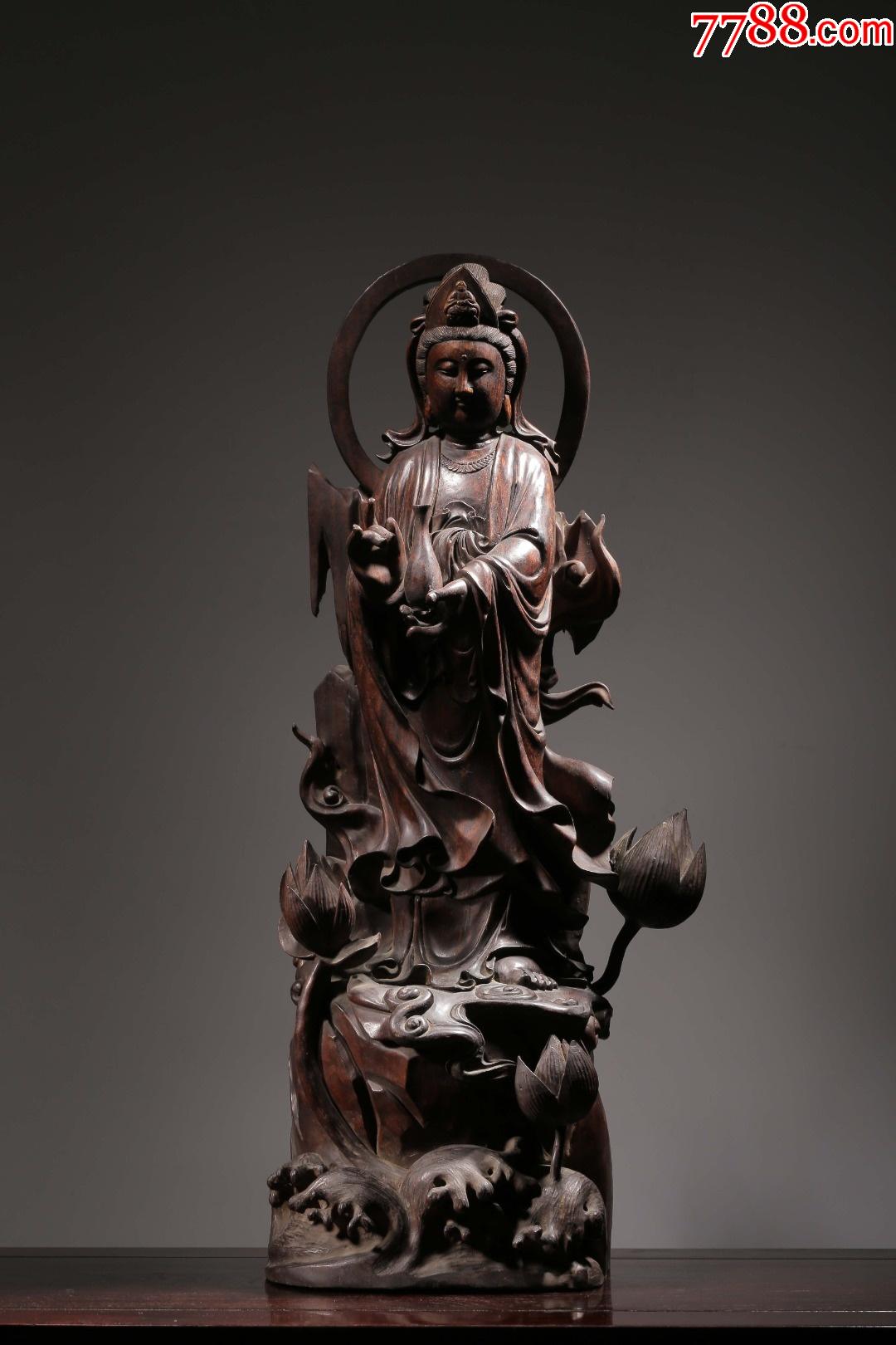 花梨木雕净瓶观音大摆件-价格:11000元-se86721215-木佛像/人像-零售-