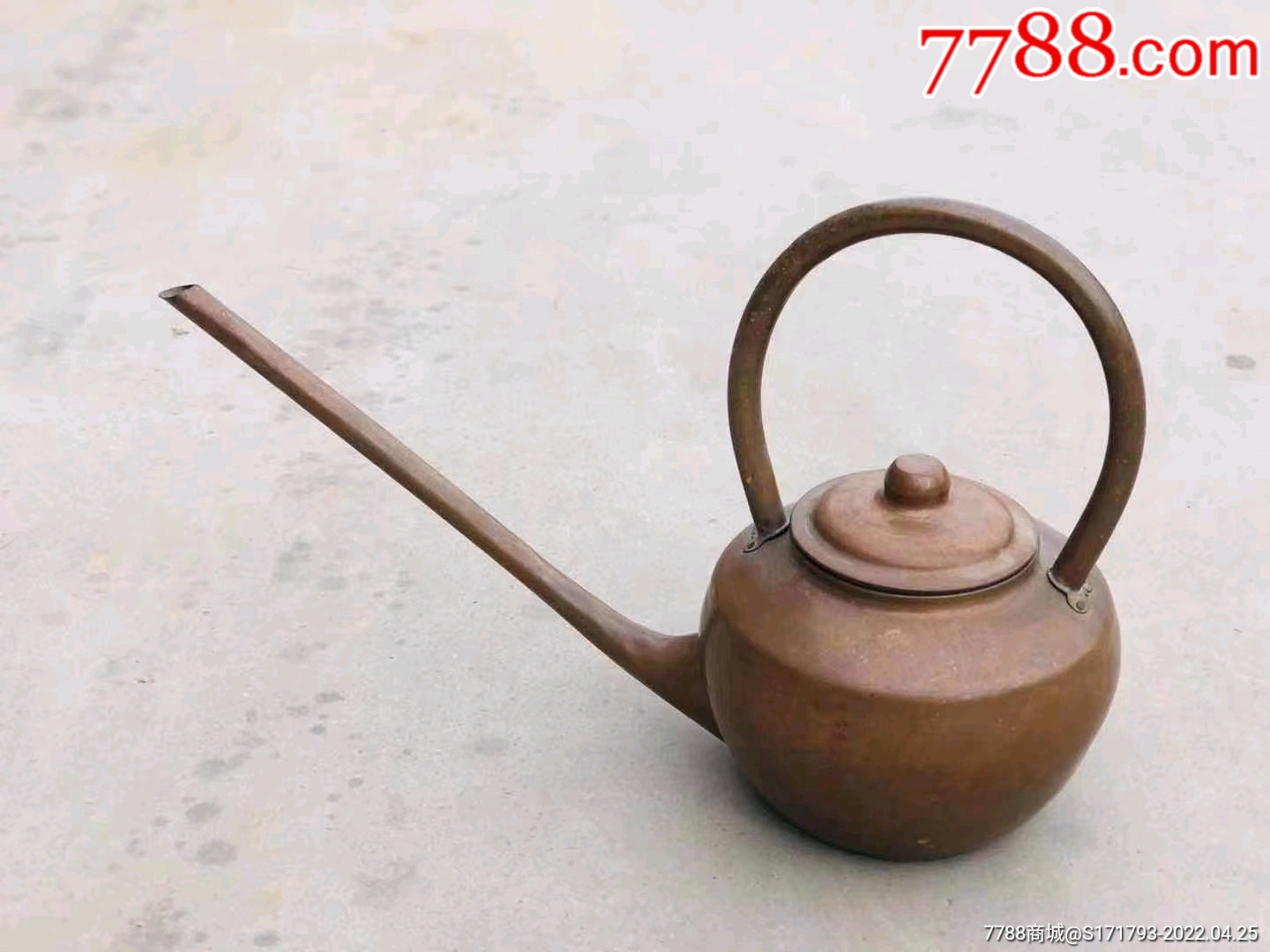 民国时期长嘴大茶壶紫铜