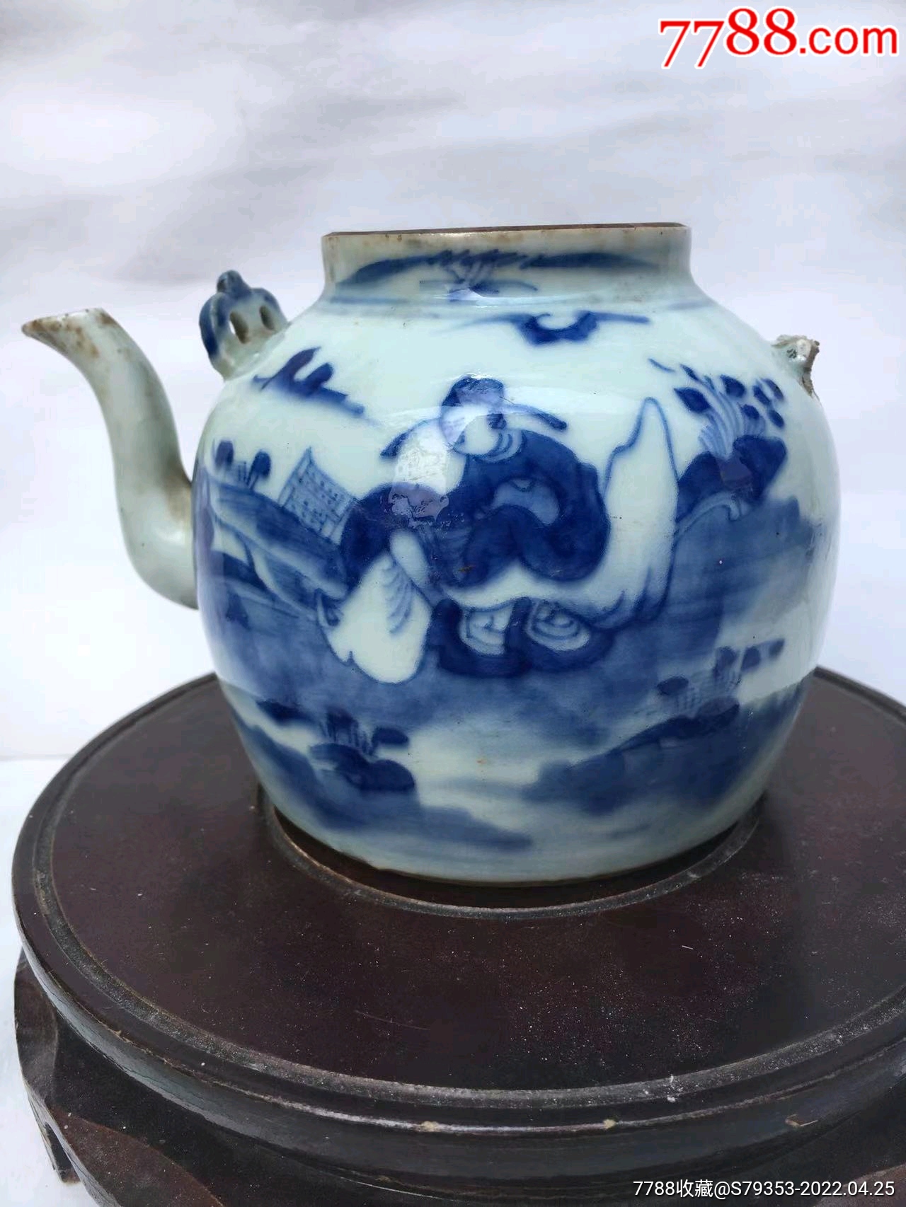 清三代青花人物壶-价格:1680元-se86722389-青花瓷-零售-7788收藏