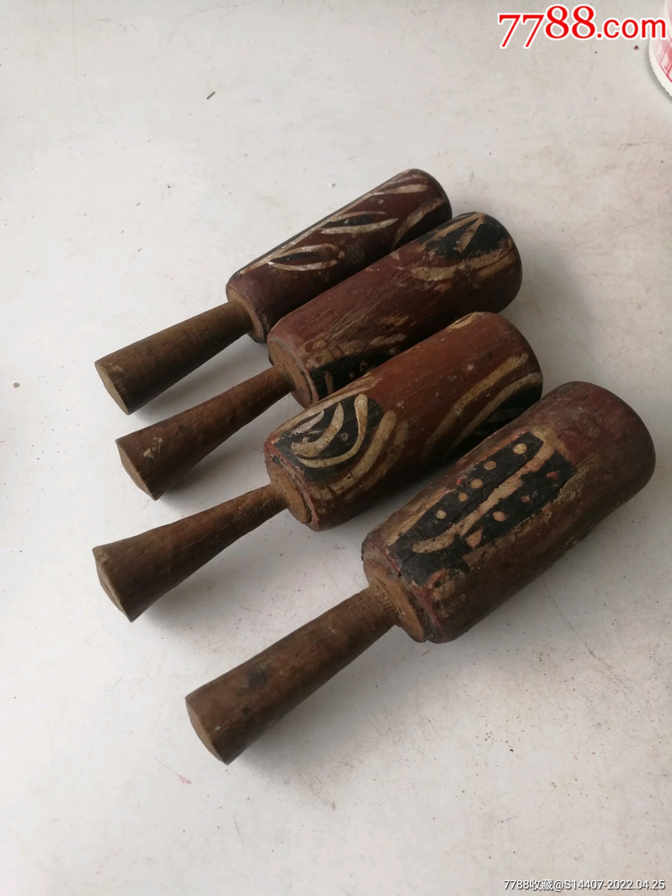民国或建国初儿童玩具木头棒槌摇铃晃动有响真品老货完好39元一个