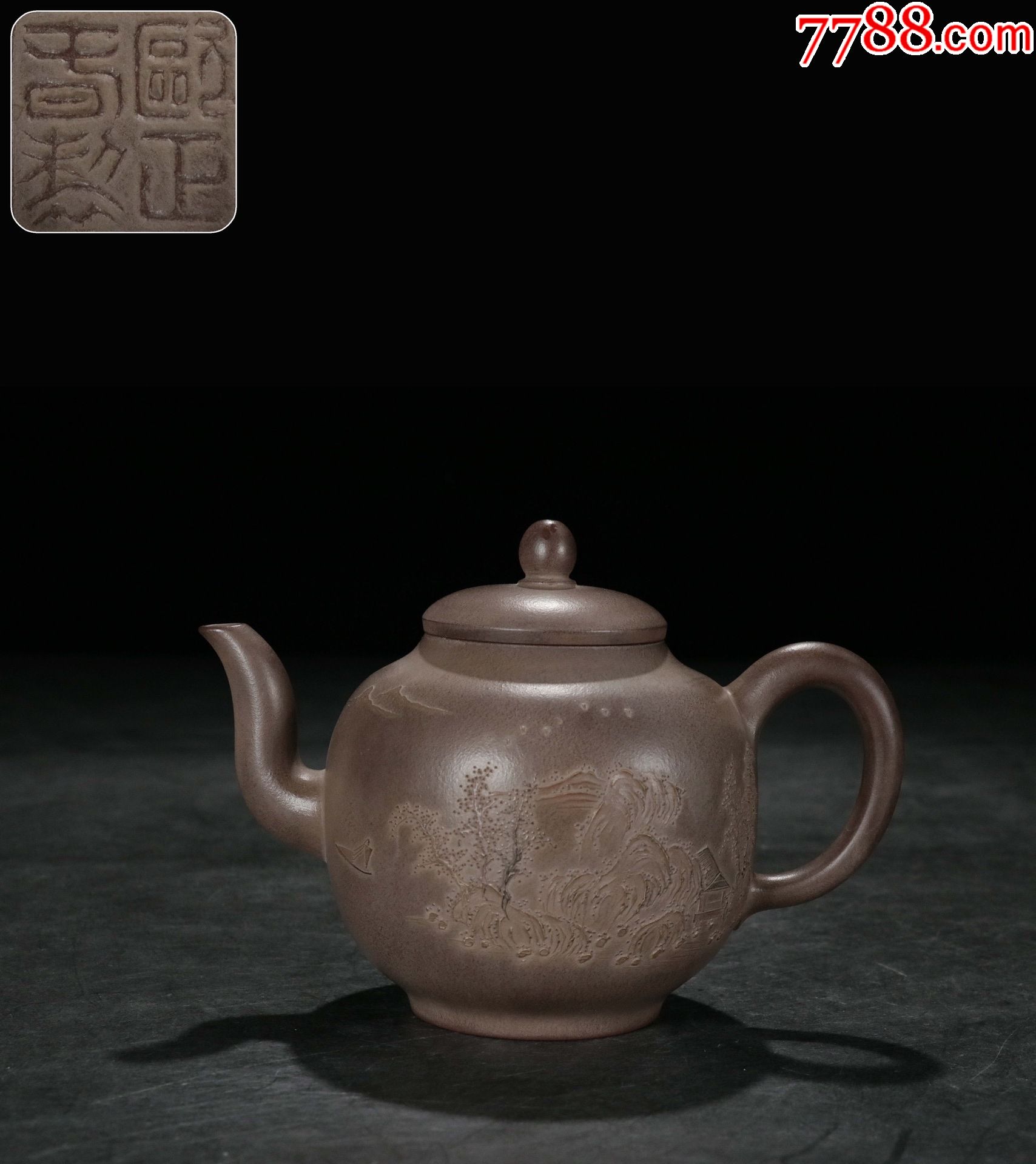 紫砂泥绘纹壶欧正春制